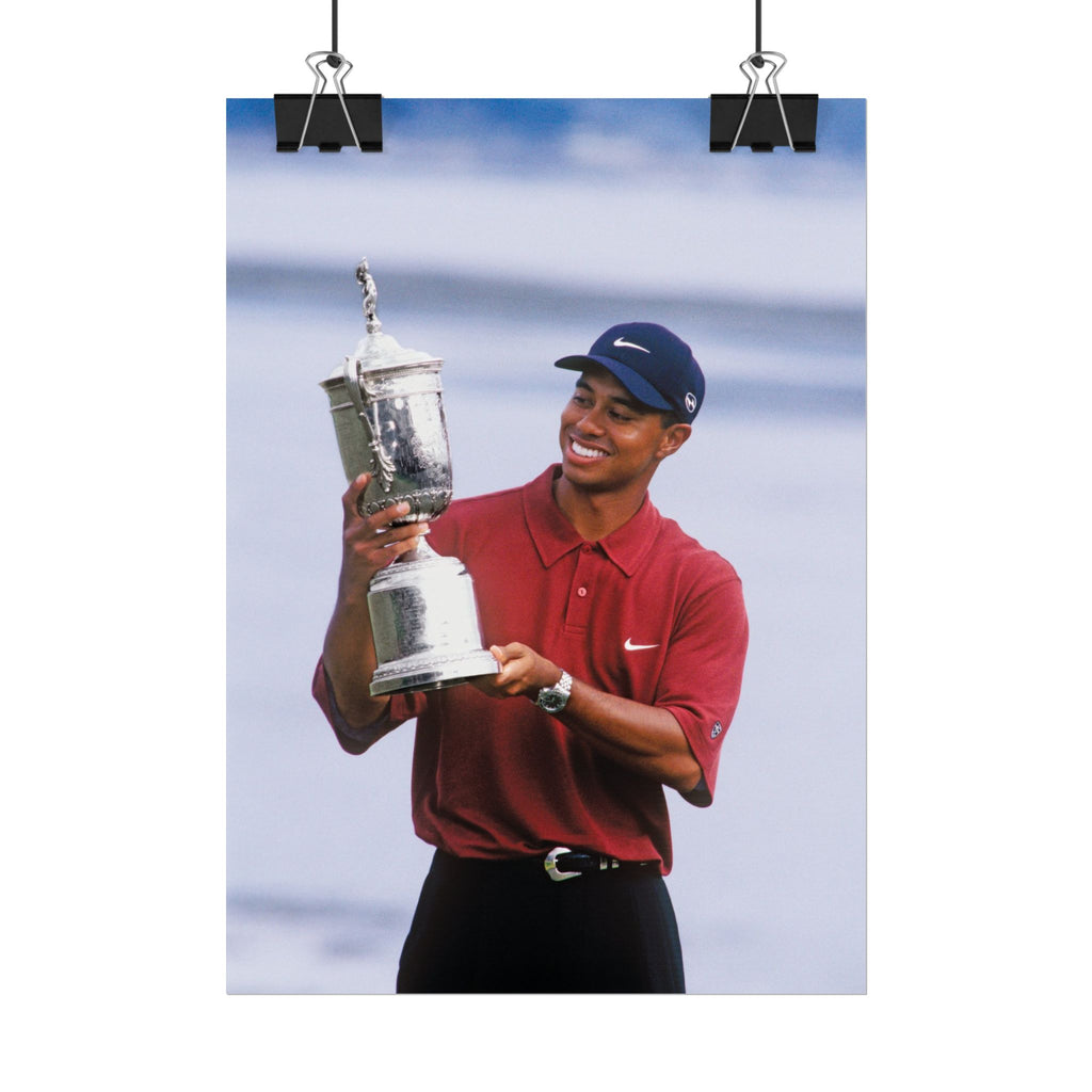 Tiger Woods - Golf Champion Trophy Poster — Rolled Sports Poster