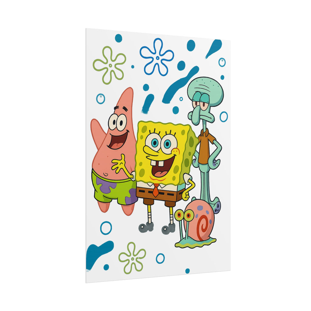 SpongeBob SquarePants Characters Rolled Poster — SpongeBob, Patrick, Squidward & Gary Wall Art