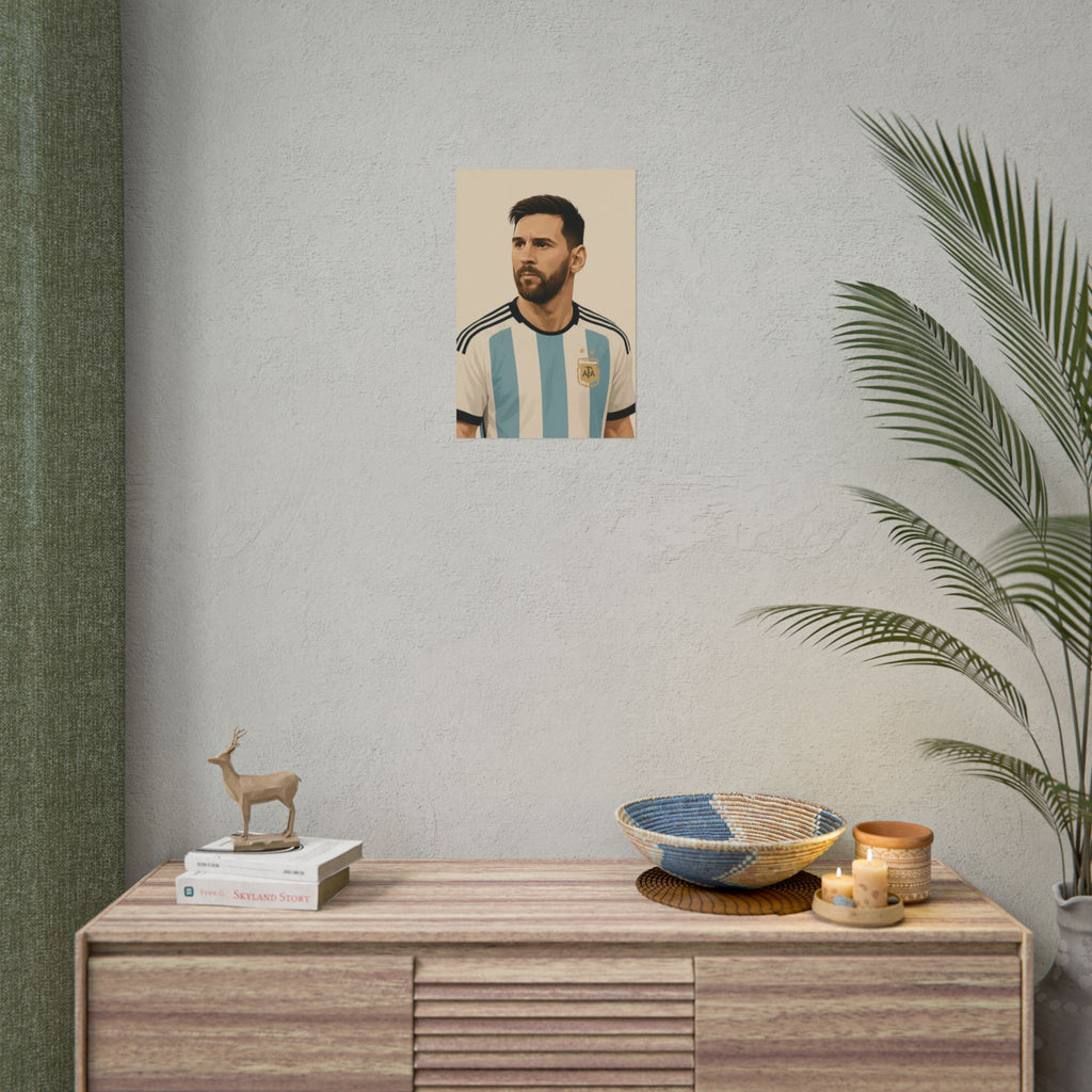 Lionel Messi Vintage Argentina Soccer Poster — Rolled Football Print