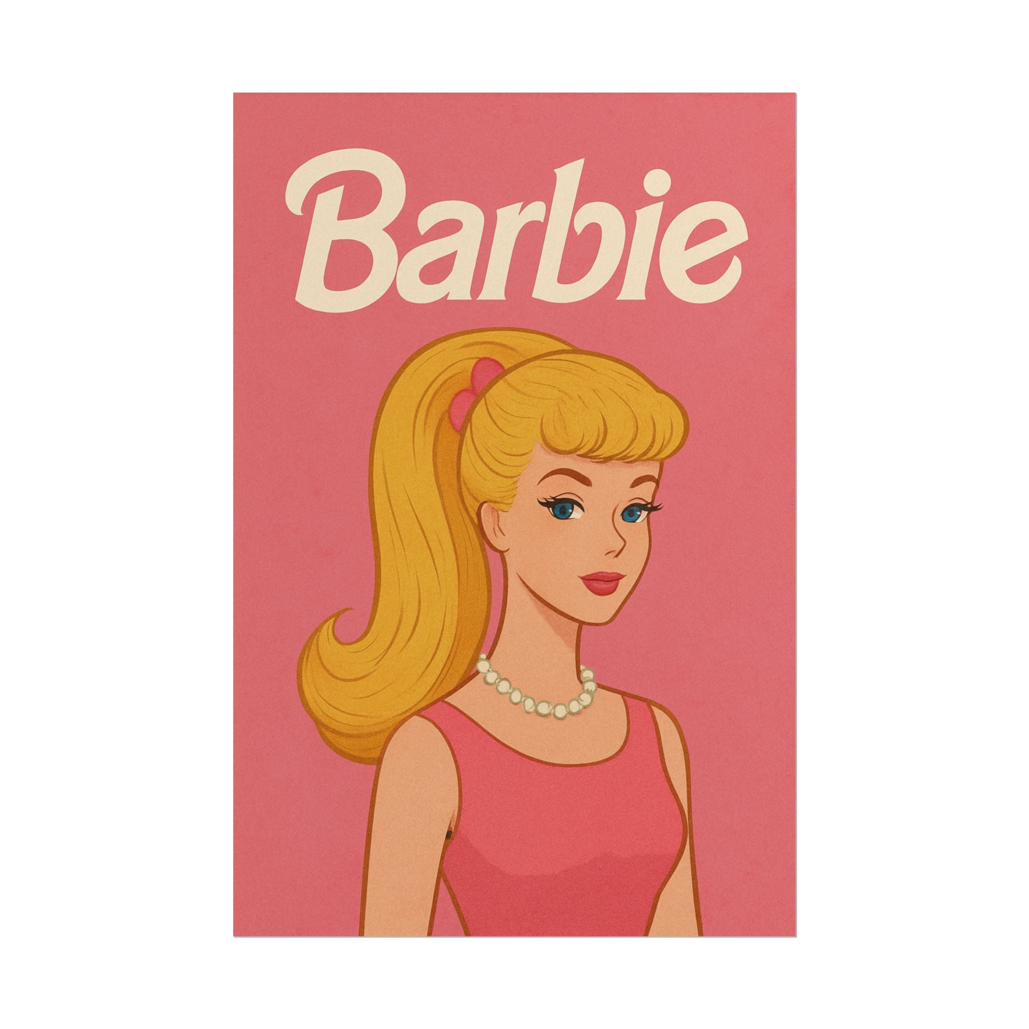 Vintage Pink Barbie Poster - Rolled Art Print