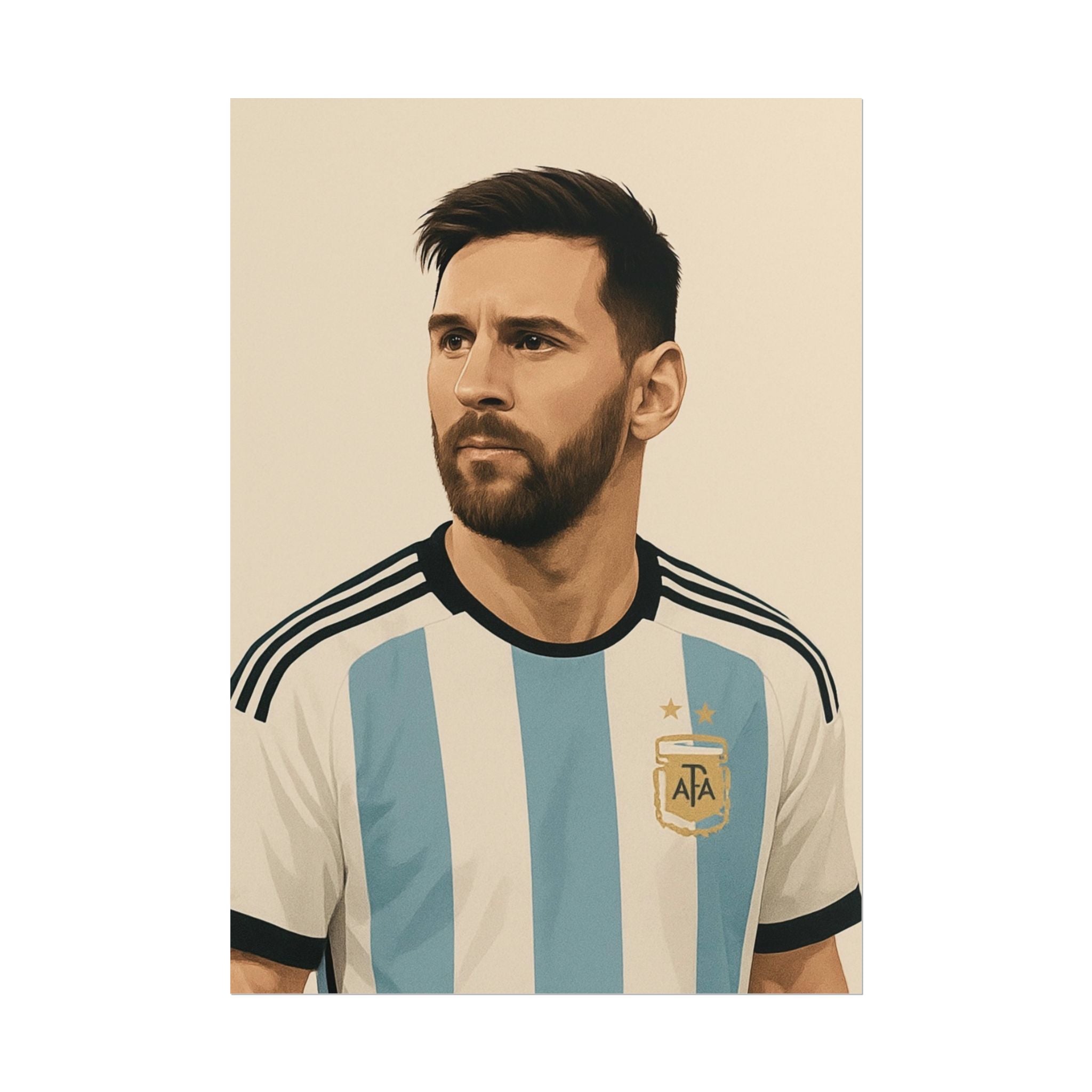 Lionel Messi Vintage Argentina Soccer Poster — Rolled Football Print