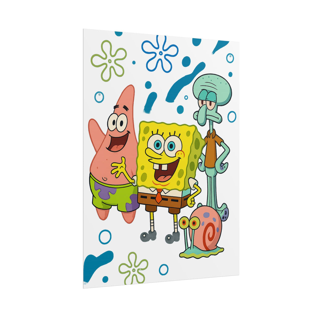 SpongeBob SquarePants Characters Rolled Poster — SpongeBob, Patrick, Squidward & Gary Wall Art
