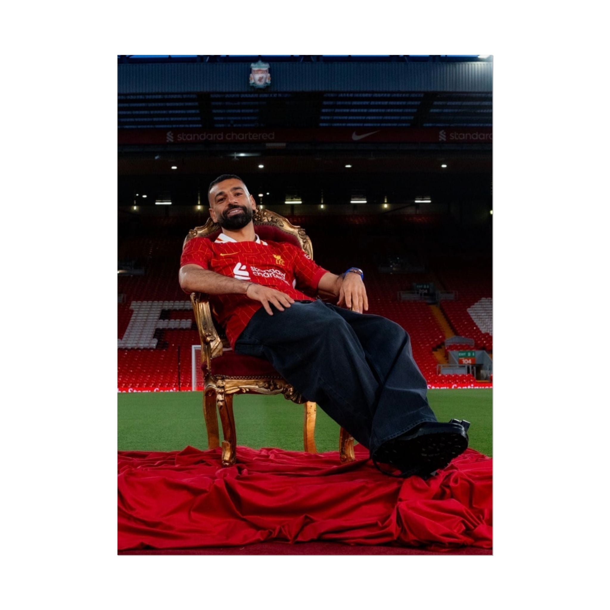Mo Salah Poster — Liverpool Legend Throne Rolled Poster