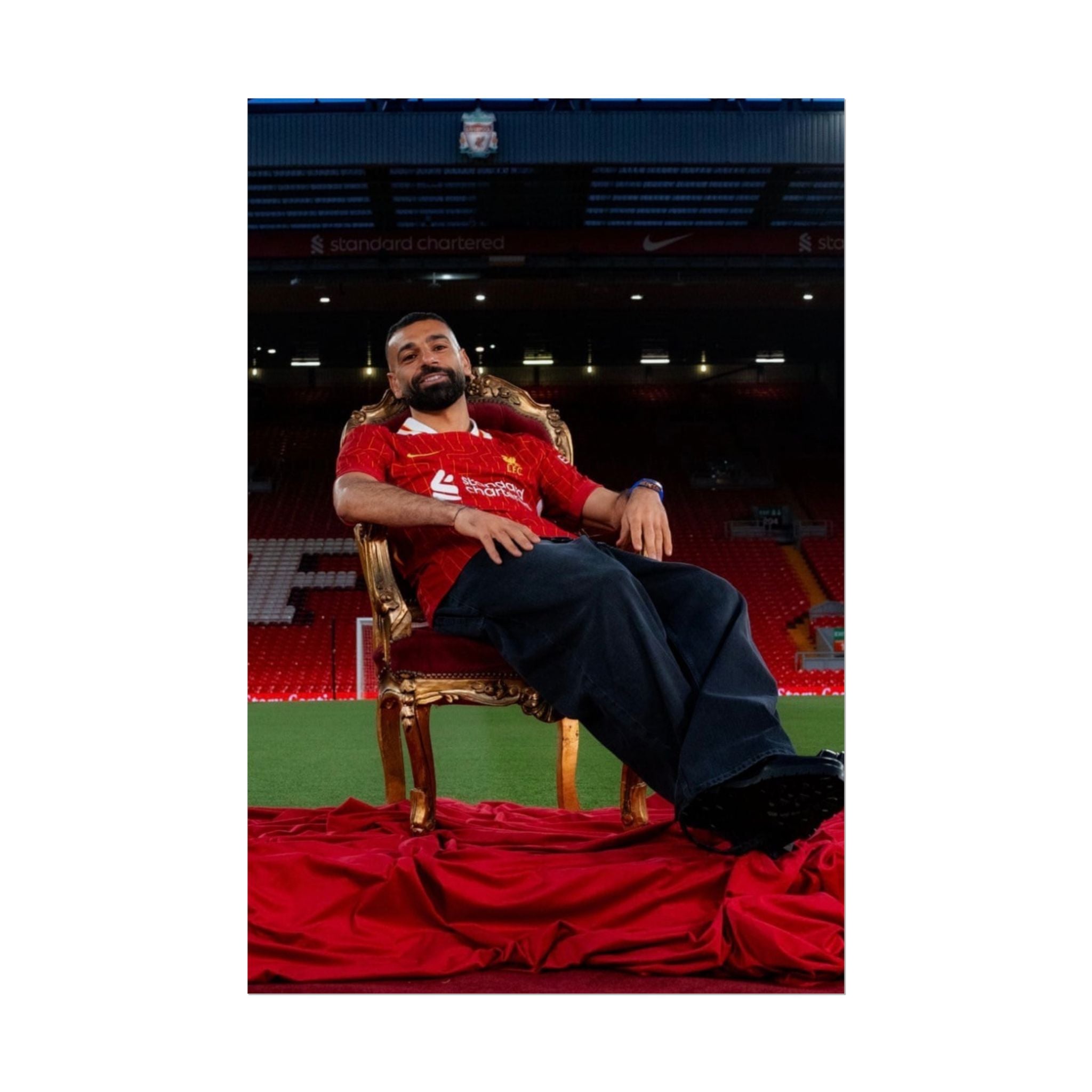 Mo Salah Poster — Liverpool Legend Throne Rolled Poster
