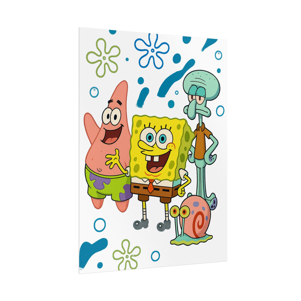 SpongeBob SquarePants Characters Rolled Poster — SpongeBob, Patrick, Squidward & Gary Wall Art