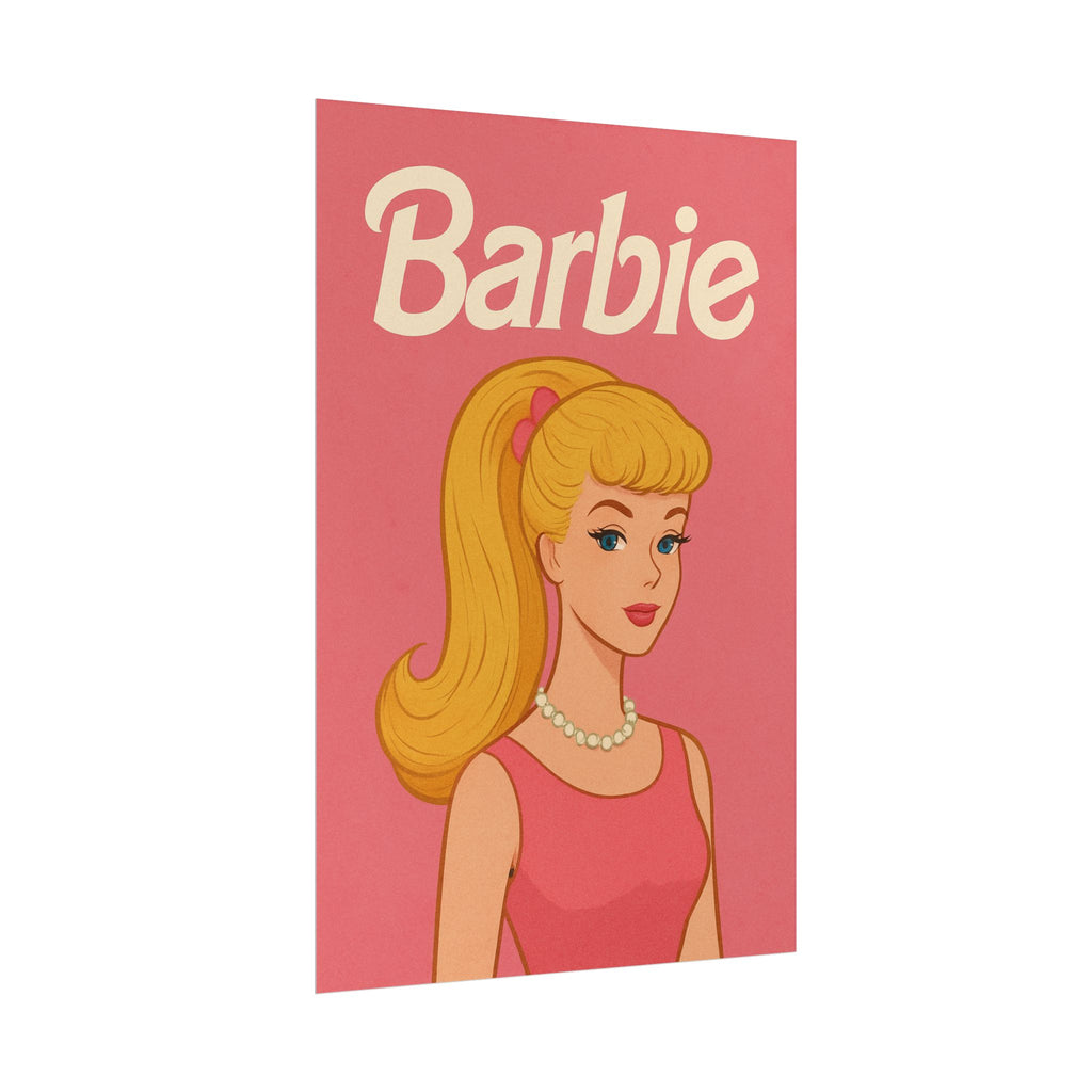 Vintage Pink Barbie Poster - Rolled Art Print