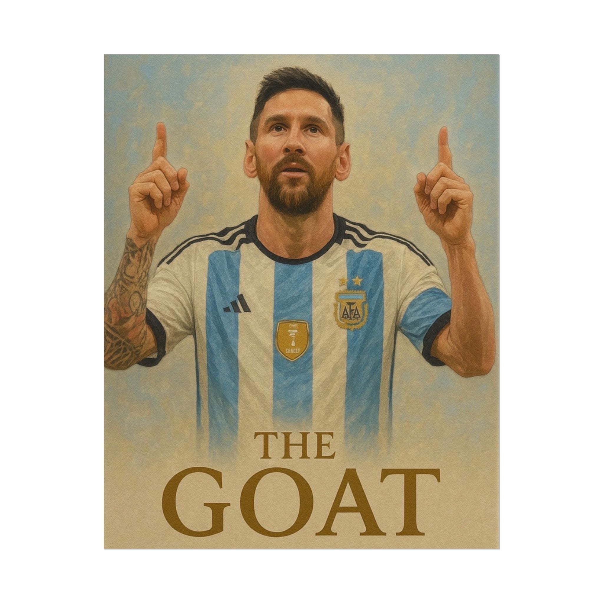 Lionel Messi Rolled Poster — "The GOAT" Soccer Player Tribute Poster