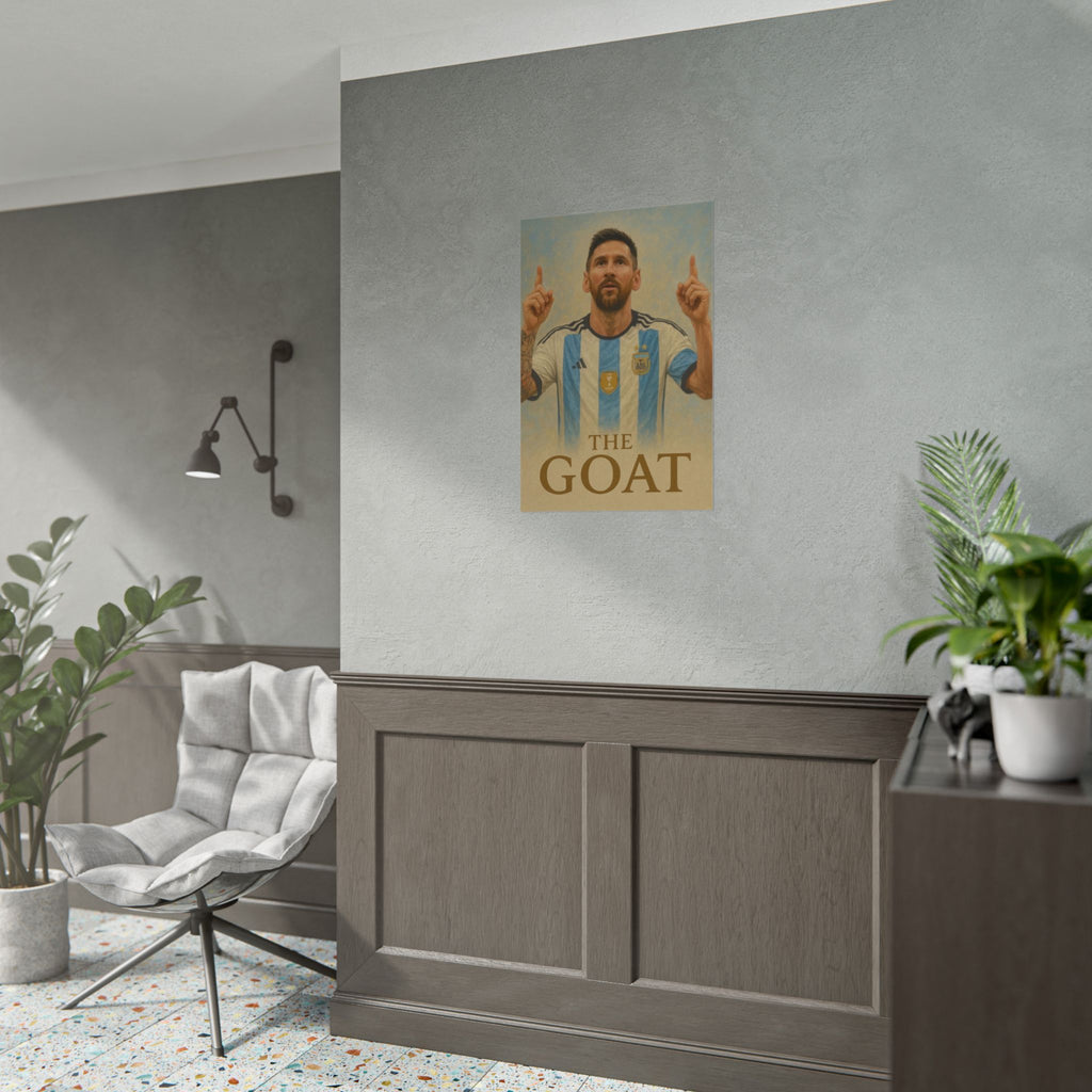 Lionel Messi Rolled Poster — "The GOAT" Soccer Player Tribute Poster