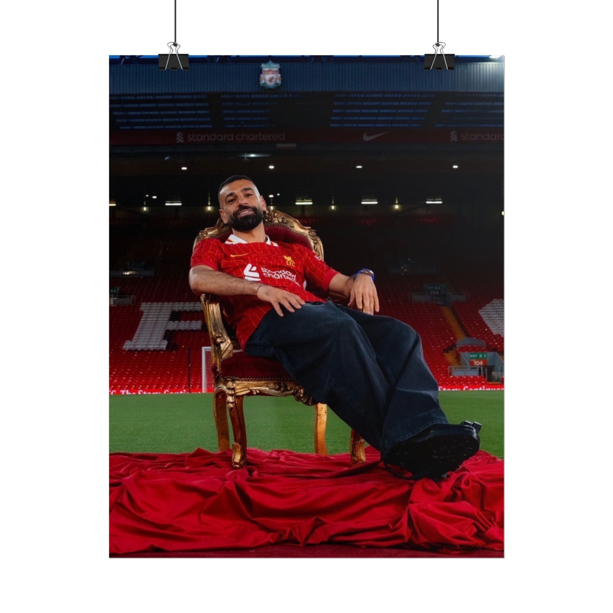Mo Salah Poster — Liverpool Legend Throne Rolled Poster