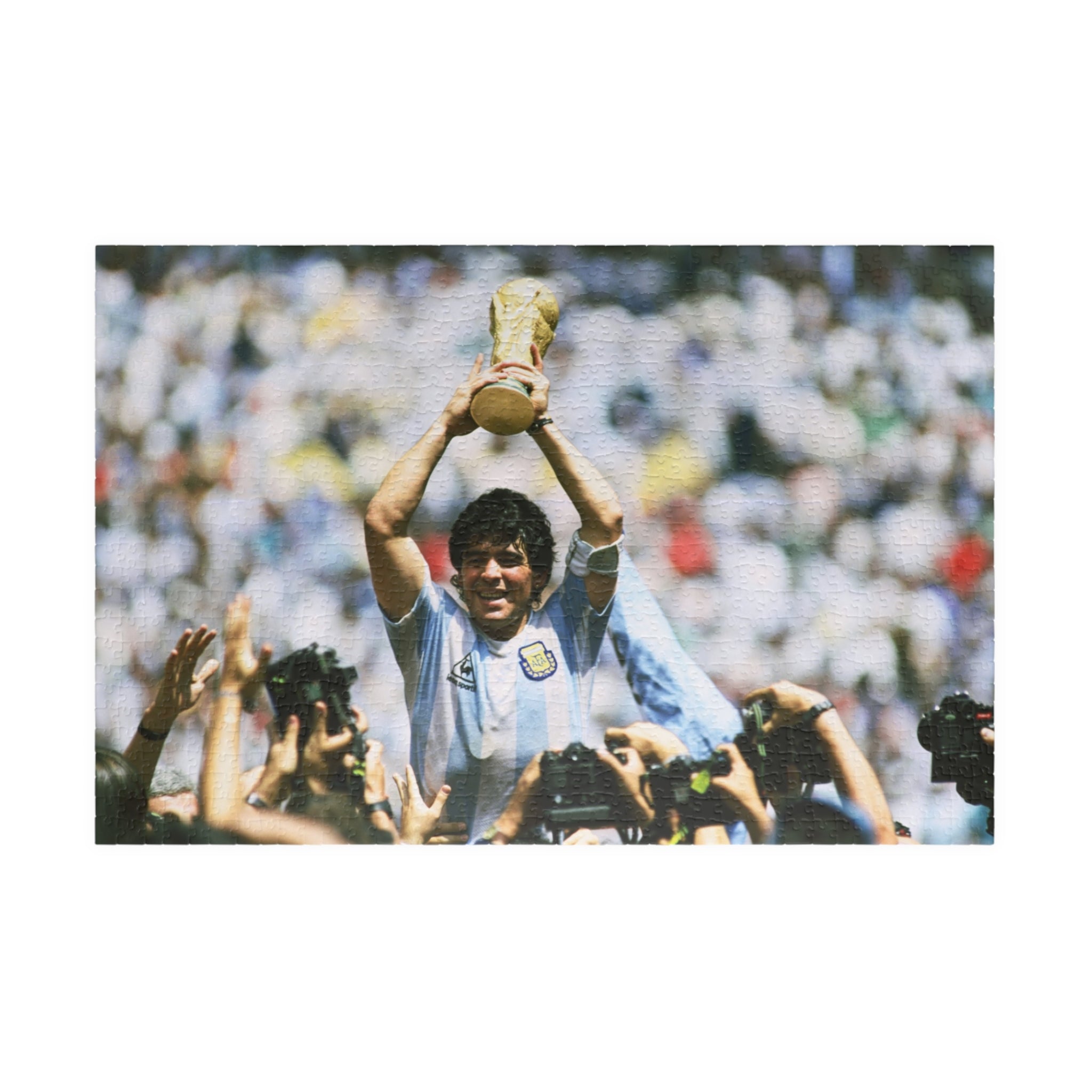 Diego Maradona World Cup Victory Photo Puzzle – Soccer Champion Trophy Jigsaw