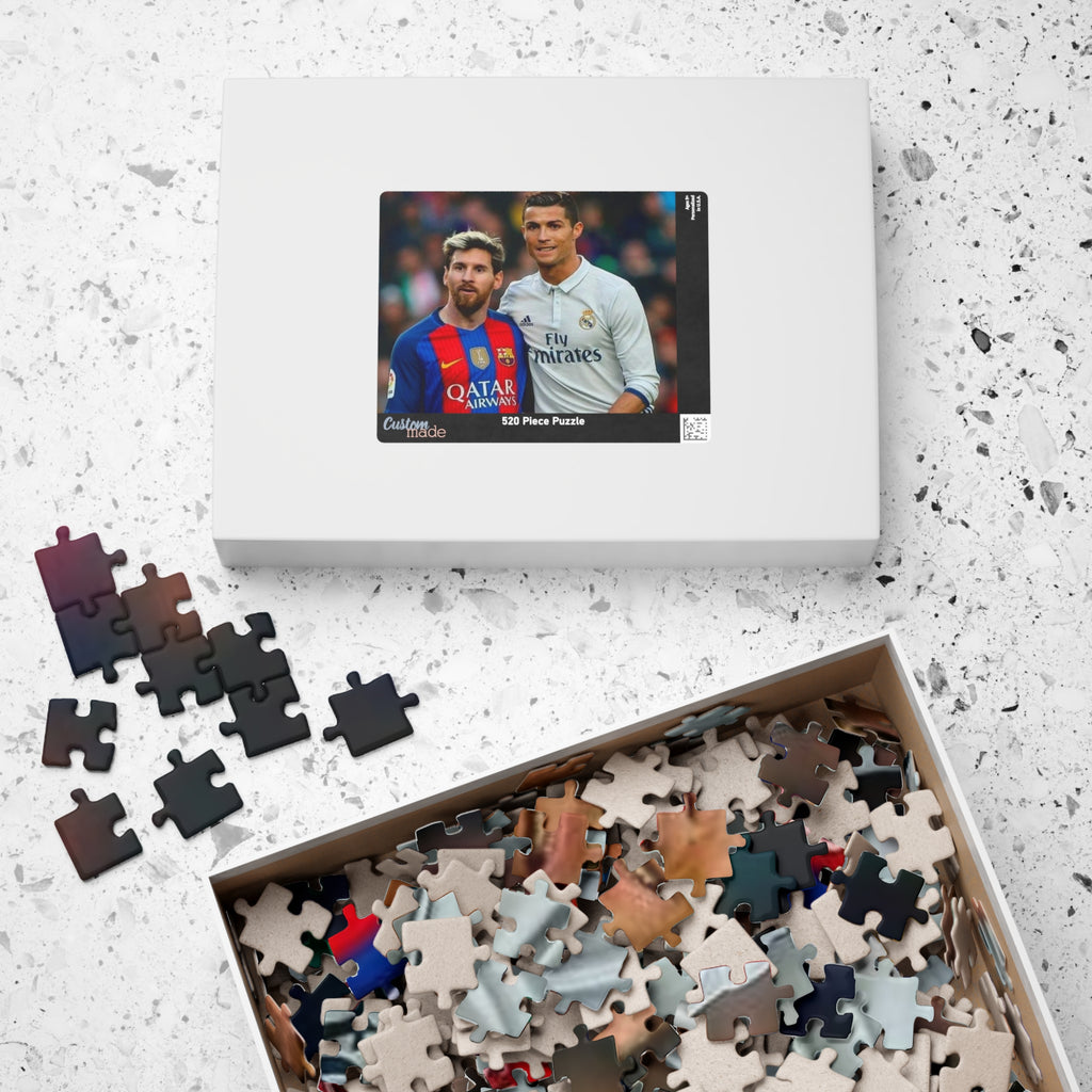 Lionel Messi & Ronaldo Soccer Legends Photo Puzzle — 520/1014-Piece Football Jigsaw
