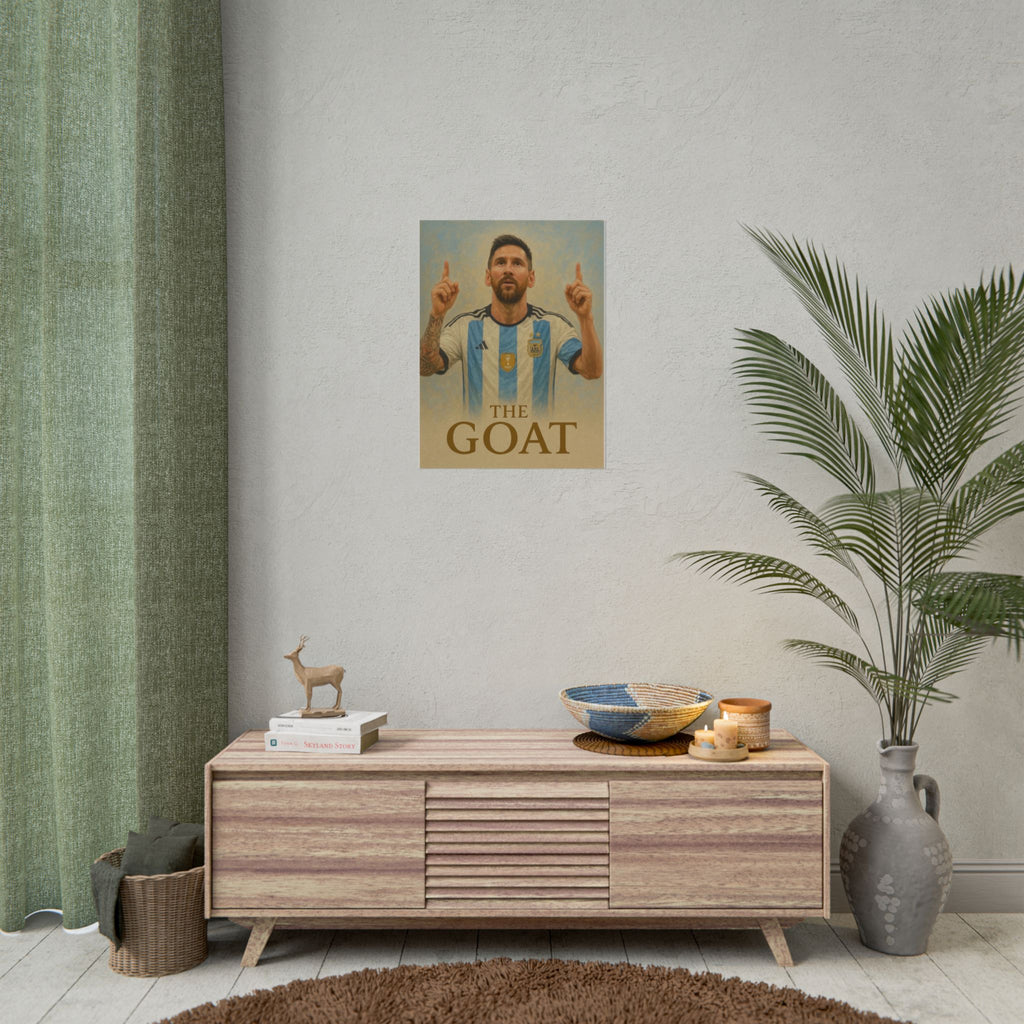 Lionel Messi Rolled Poster — "The GOAT" Soccer Player Tribute Poster