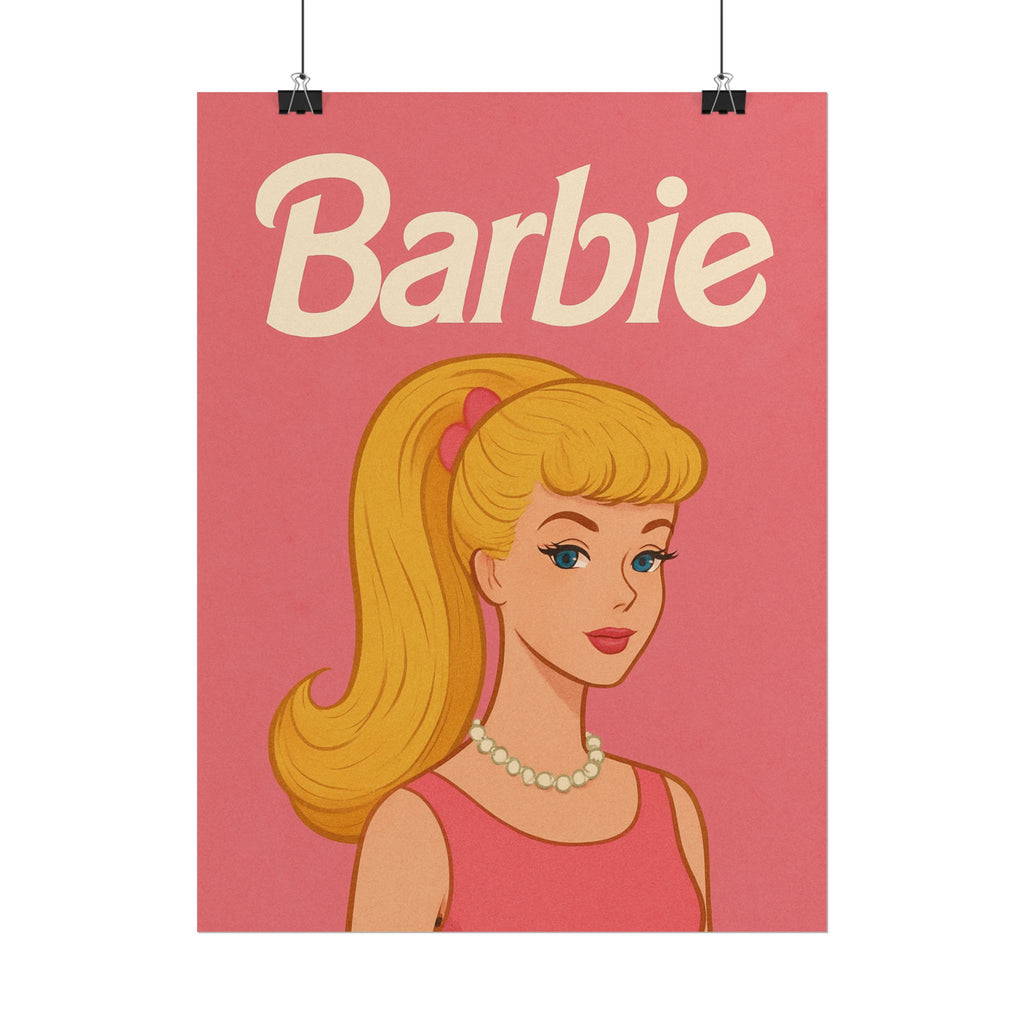 Vintage Pink Barbie Poster - Rolled Art Print