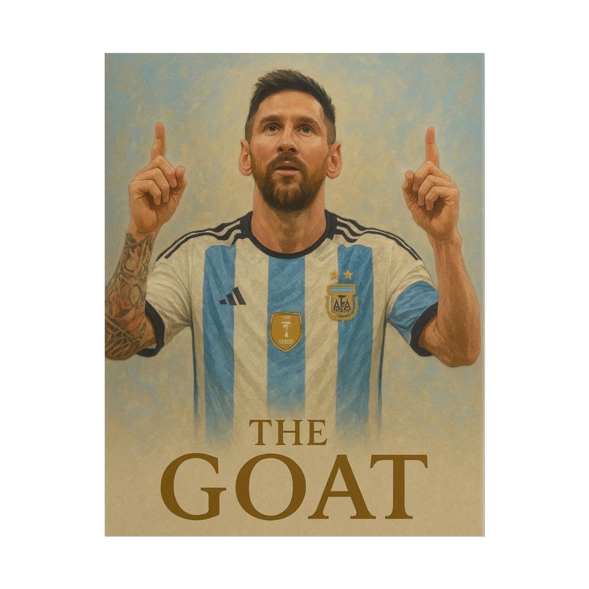 Lionel Messi Rolled Poster — "The GOAT" Soccer Player Tribute Poster