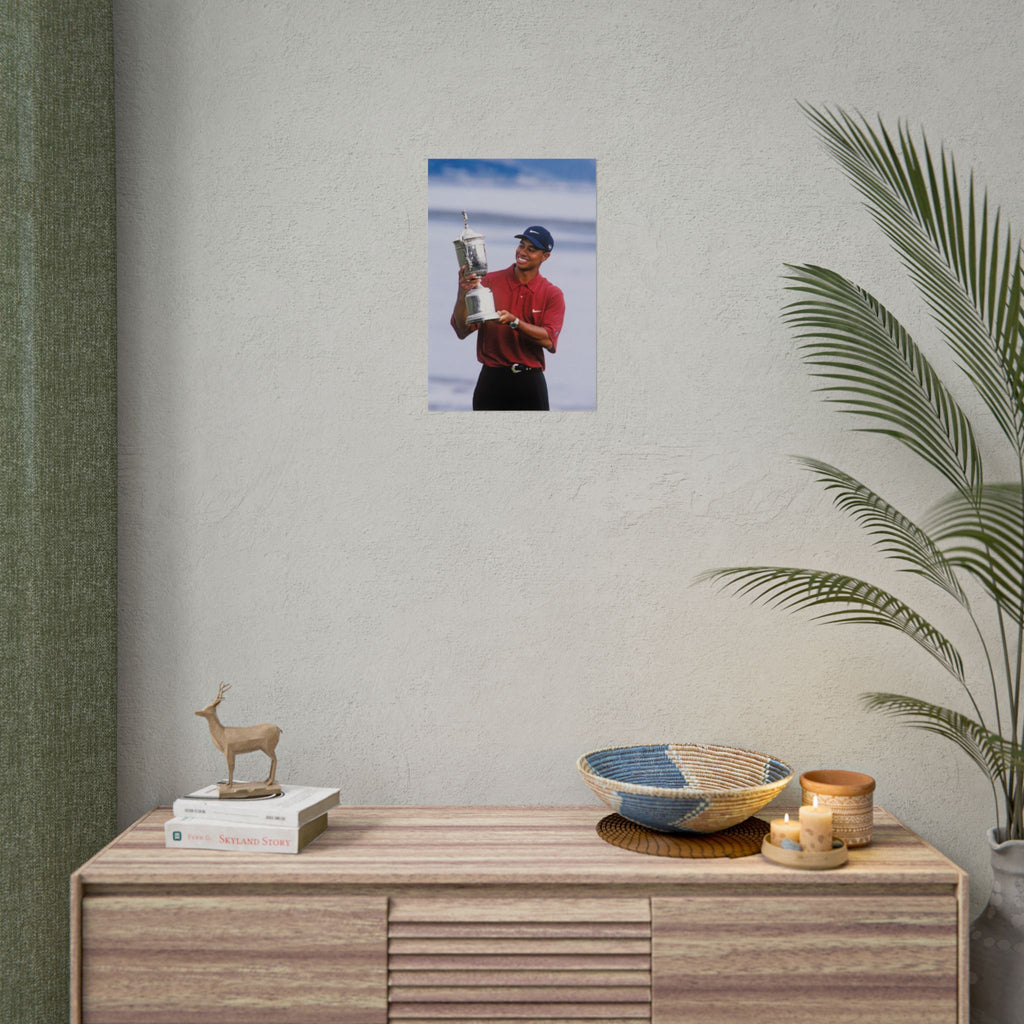 Tiger Woods - Golf Champion Trophy Poster — Rolled Sports Poster
