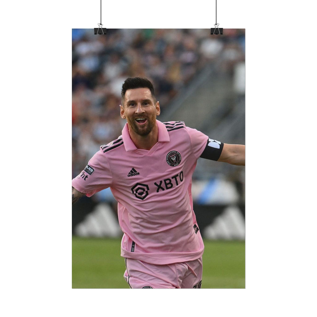 Lionel Messi Inter Miami Soccer Star Action Poster — Rolled Sports Poster