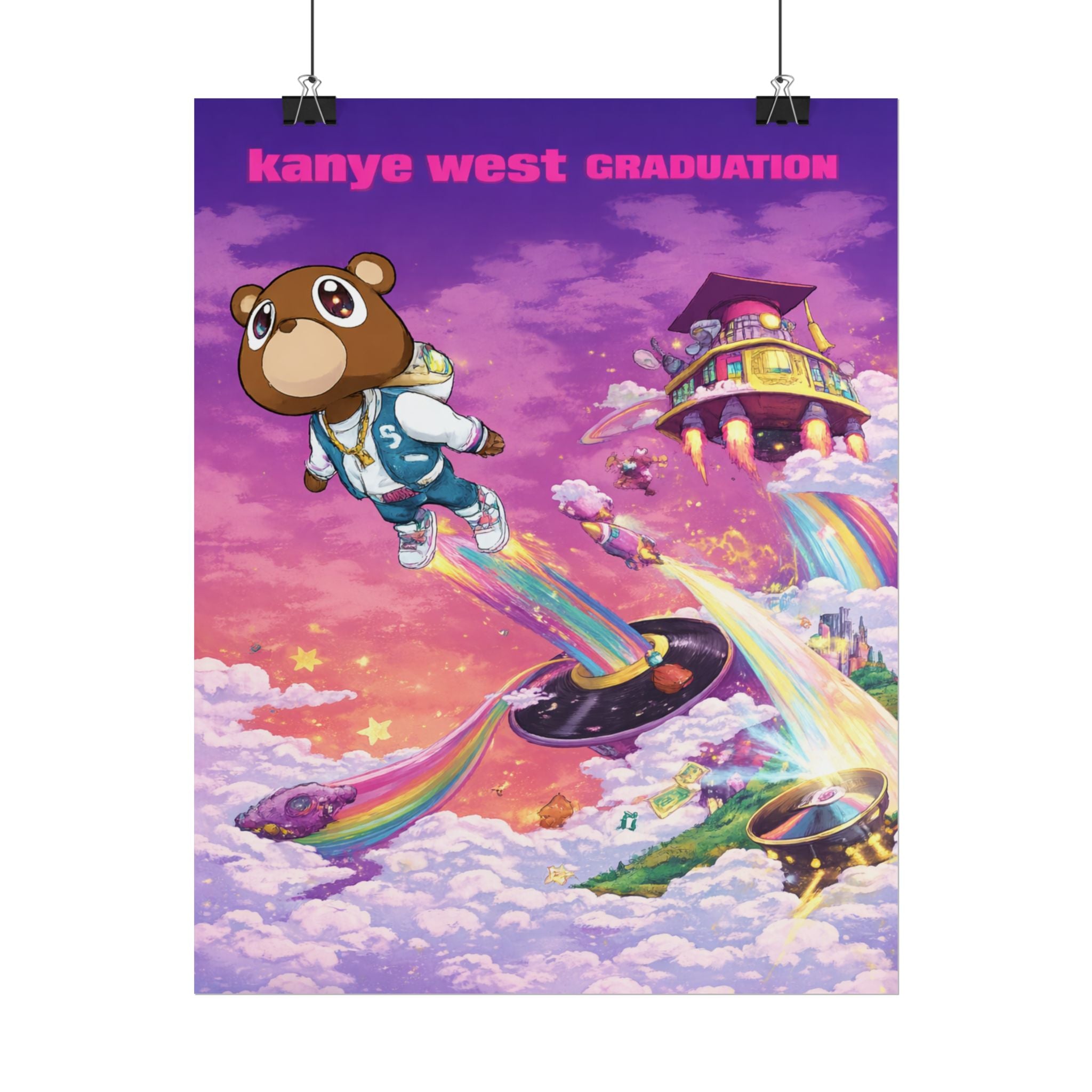 Kanye Graduation Album Art Poster - Colorful Kanye Graduation Print
