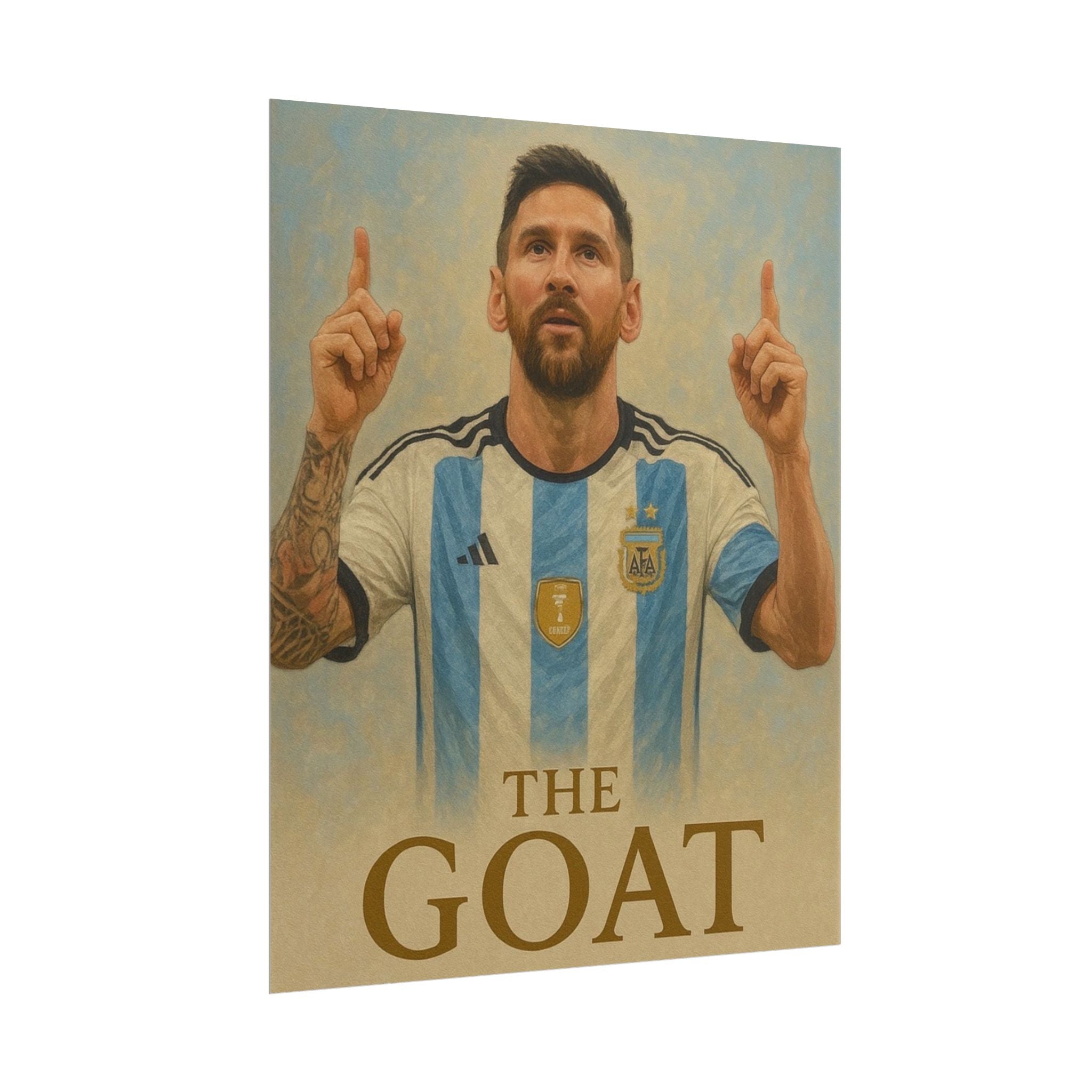 Lionel Messi Rolled Poster — "The GOAT" Soccer Player Tribute Poster