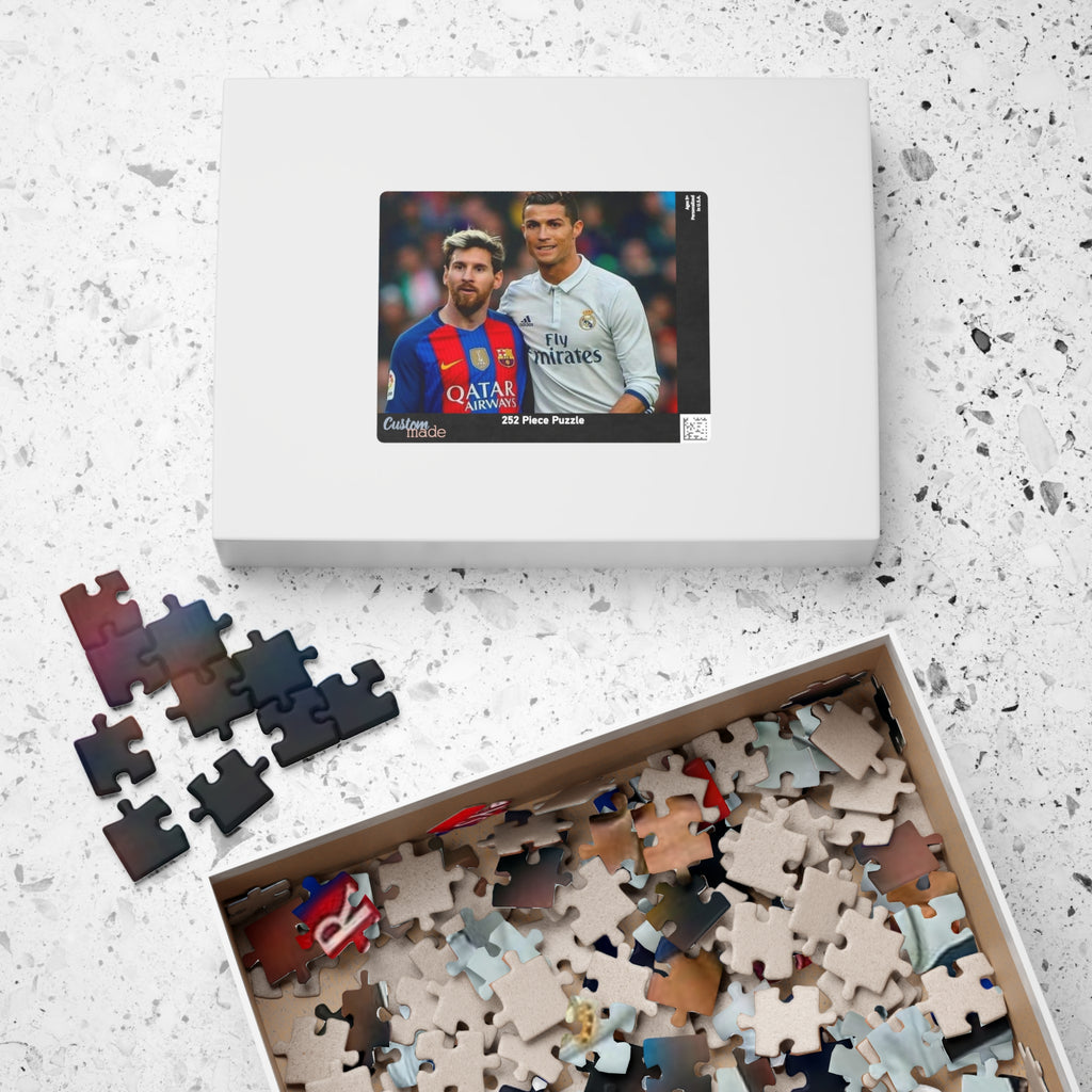 Lionel Messi & Ronaldo Soccer Legends Photo Puzzle — 520/1014-Piece Football Jigsaw