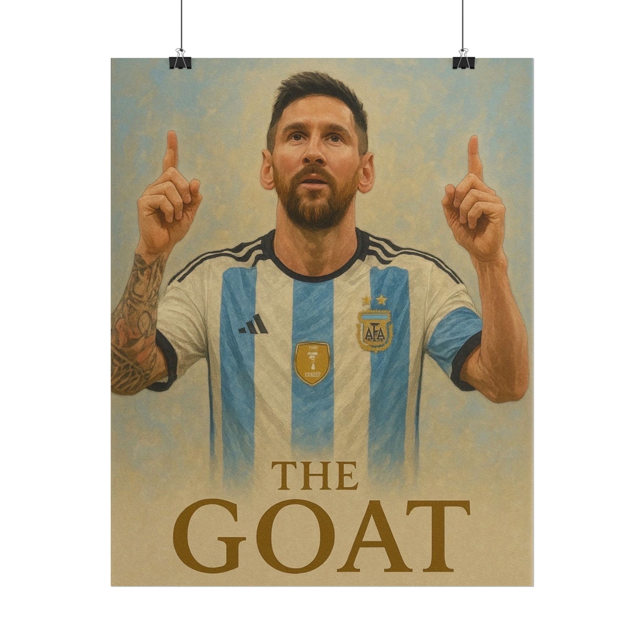 Lionel Messi Rolled Poster — "The GOAT" Soccer Player Tribute Poster