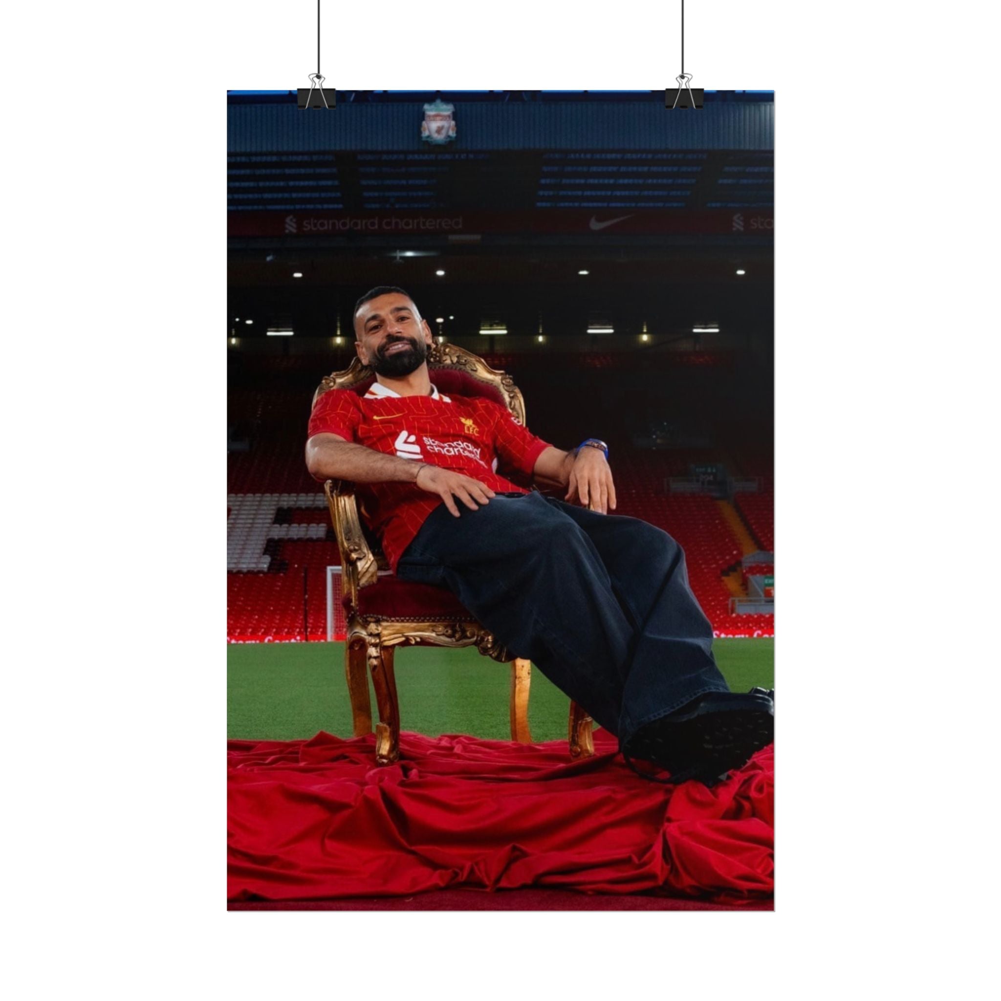 Mo Salah Poster — Liverpool Legend Throne Rolled Poster