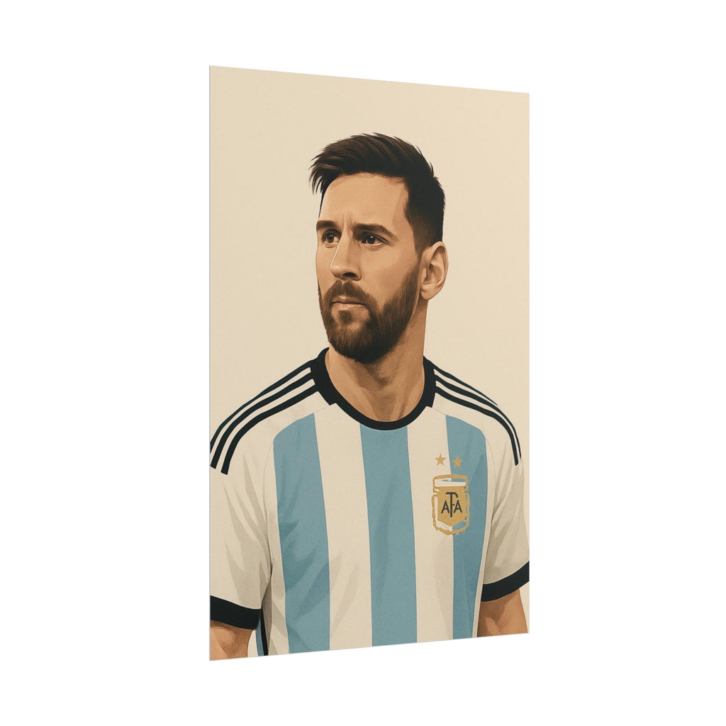 Lionel Messi Vintage Argentina Soccer Poster — Rolled Football Print