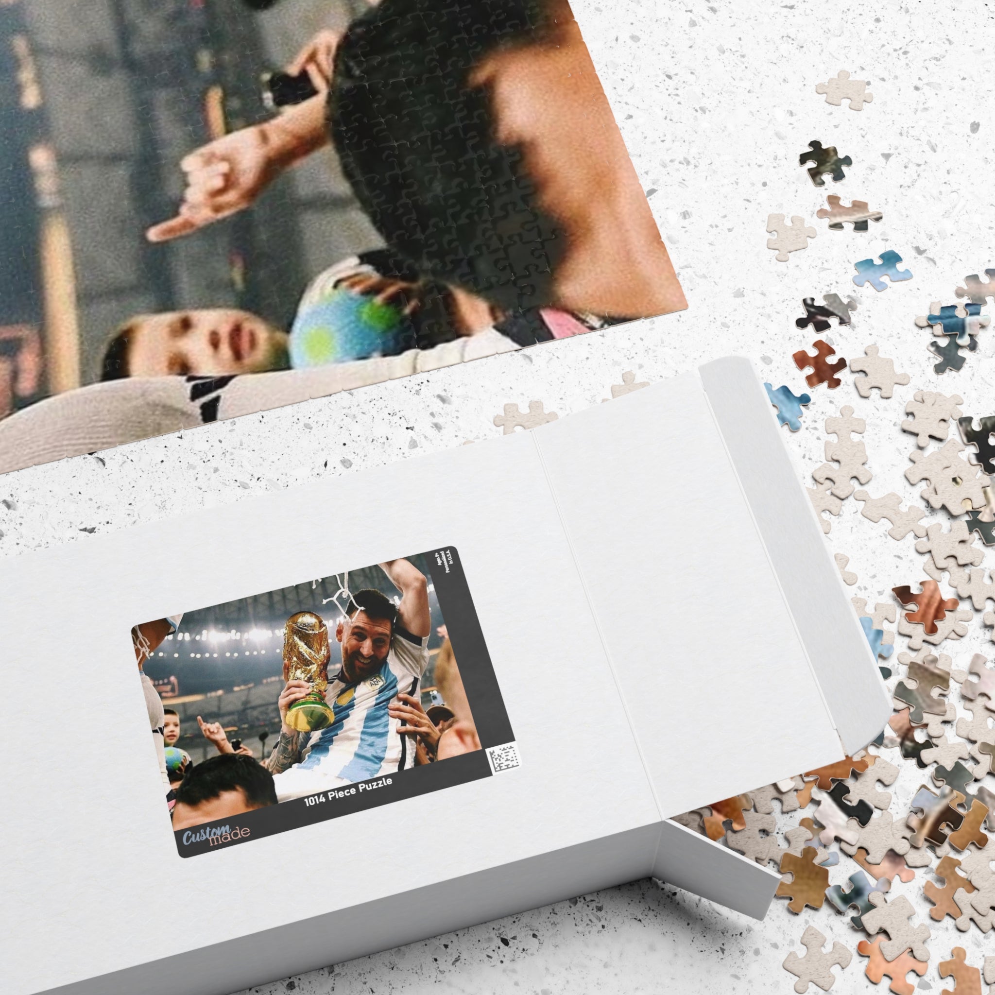 Lionel Messi - Soccer Victory Photo Puzzle — World Cup Trophy Celebration Jigsaw