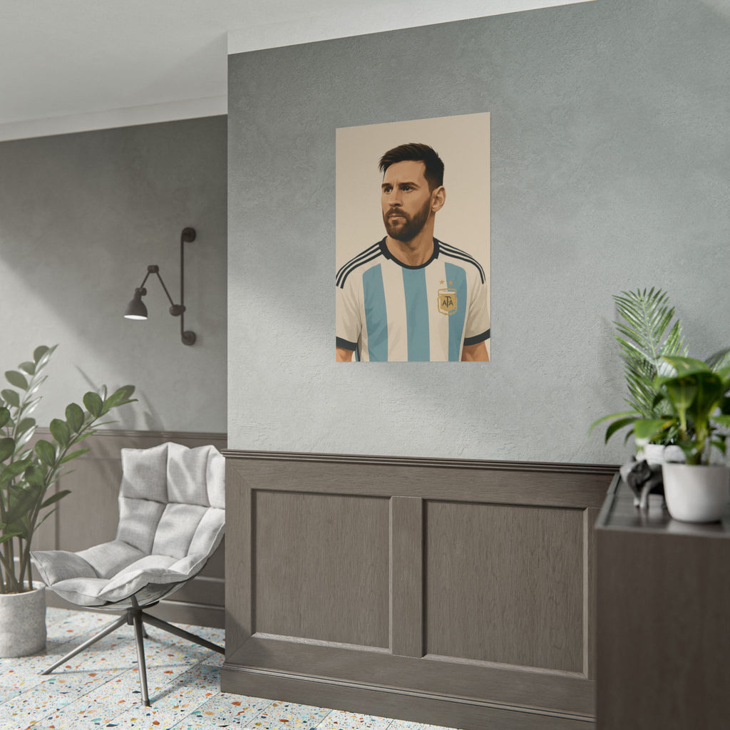 Lionel Messi Vintage Argentina Soccer Poster — Rolled Football Print