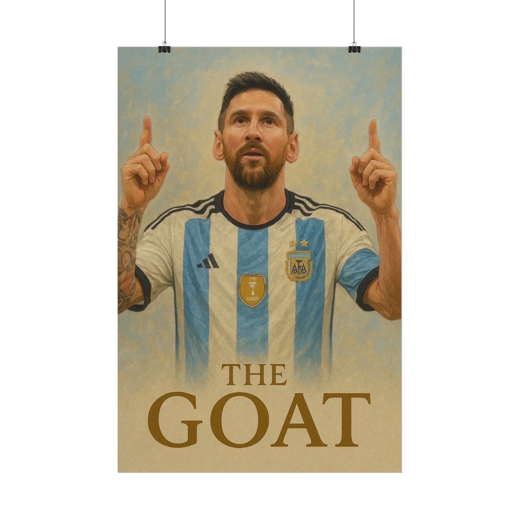 Lionel Messi Rolled Poster — "The GOAT" Soccer Player Tribute Poster