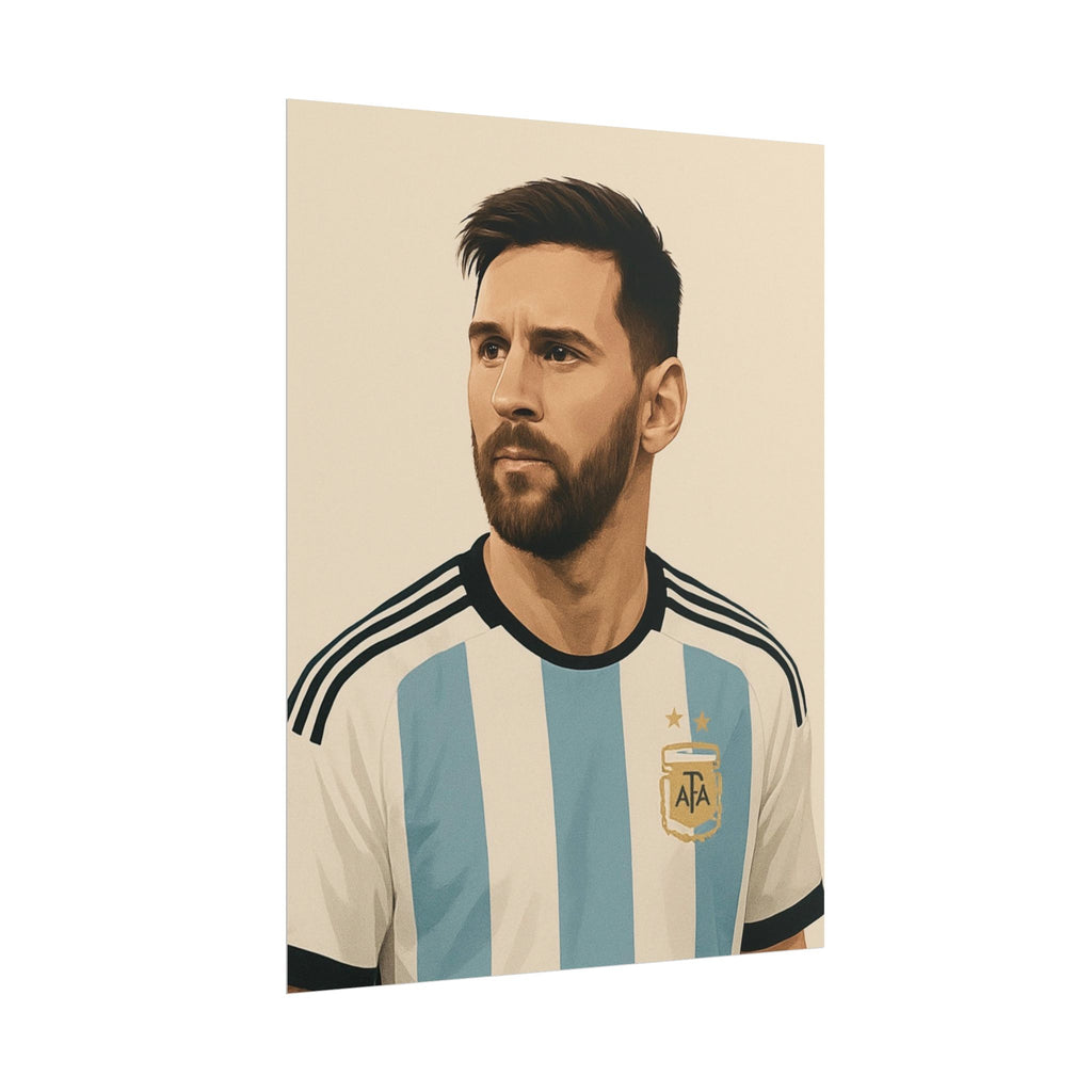 Lionel Messi Vintage Argentina Soccer Poster — Rolled Football Print