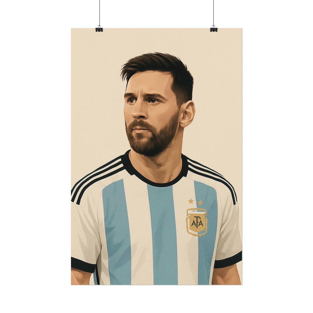 Lionel Messi Vintage Argentina Soccer Poster — Rolled Football Print