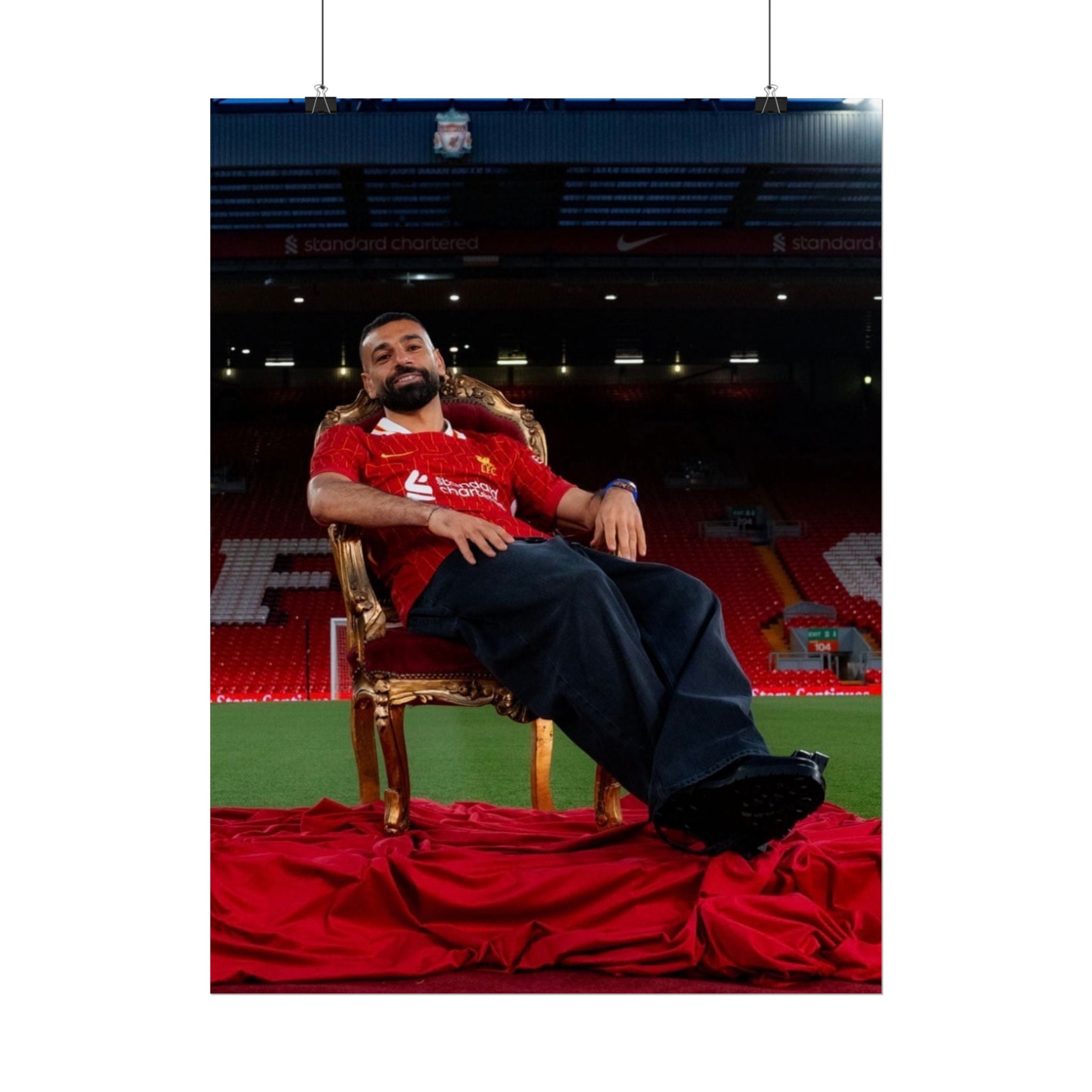 Mo Salah Poster — Liverpool Legend Throne Rolled Poster
