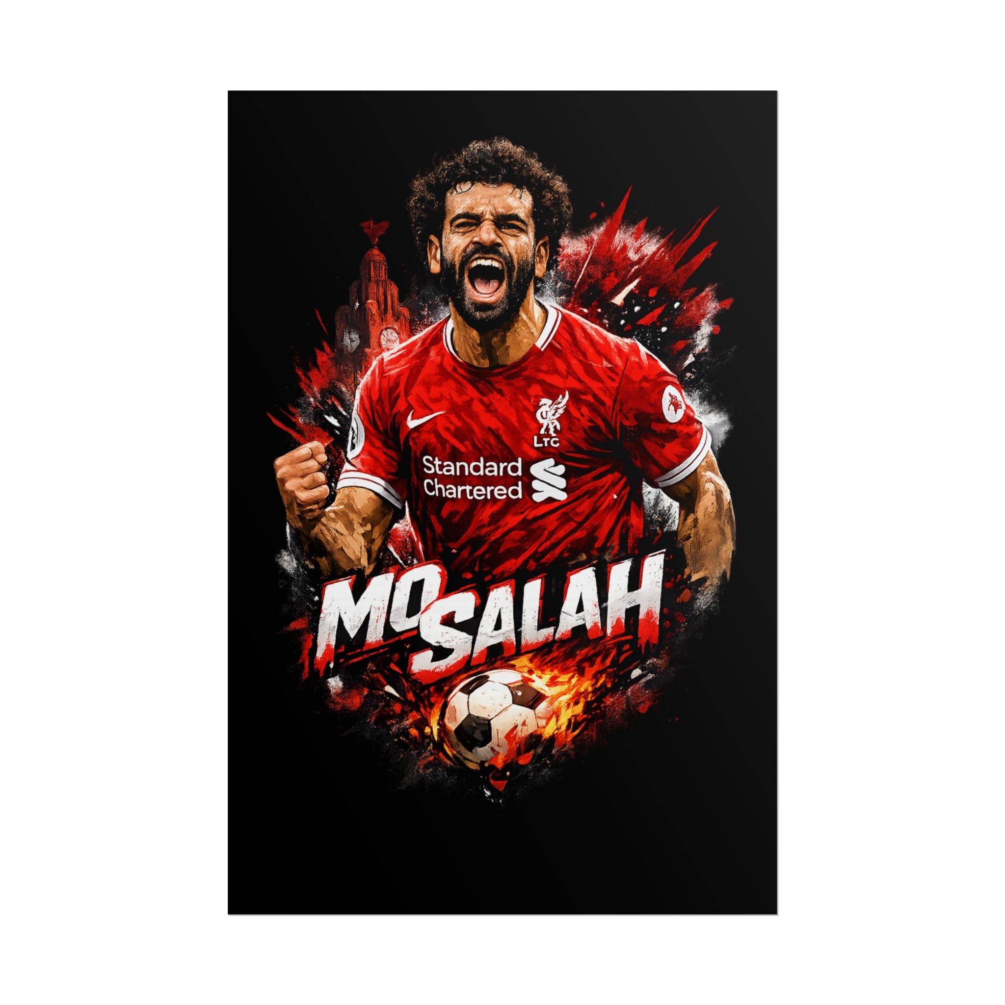 Mohamed Salah Football Poster — Rolled Soccer Wall Art
