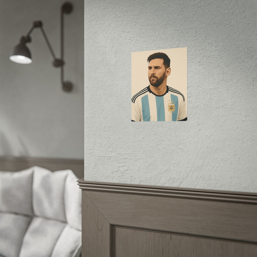 Lionel Messi Vintage Argentina Soccer Poster — Rolled Football Print
