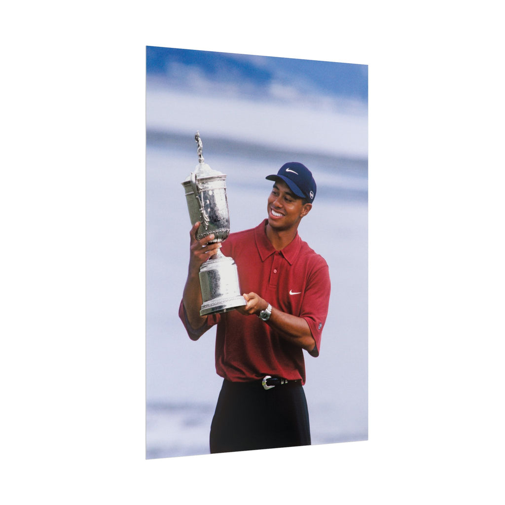 Tiger Woods - Golf Champion Trophy Poster — Rolled Sports Poster