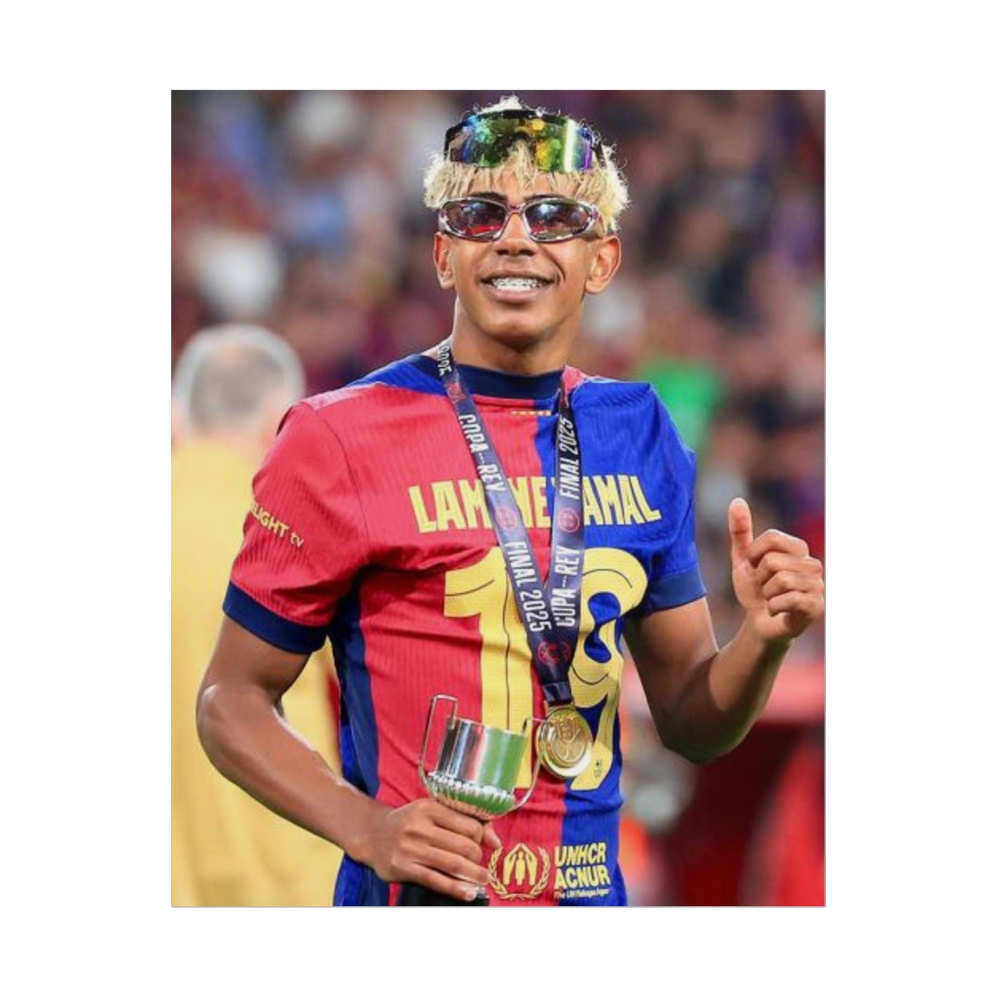 Lamine Yamal Rolled Poster — Vibrant Sports Champion Photo Print
