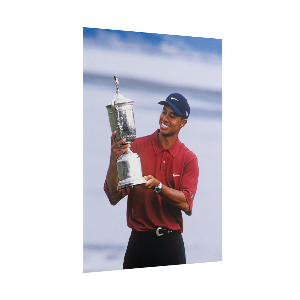 Tiger Woods - Golf Champion Trophy Poster — Rolled Sports Poster
