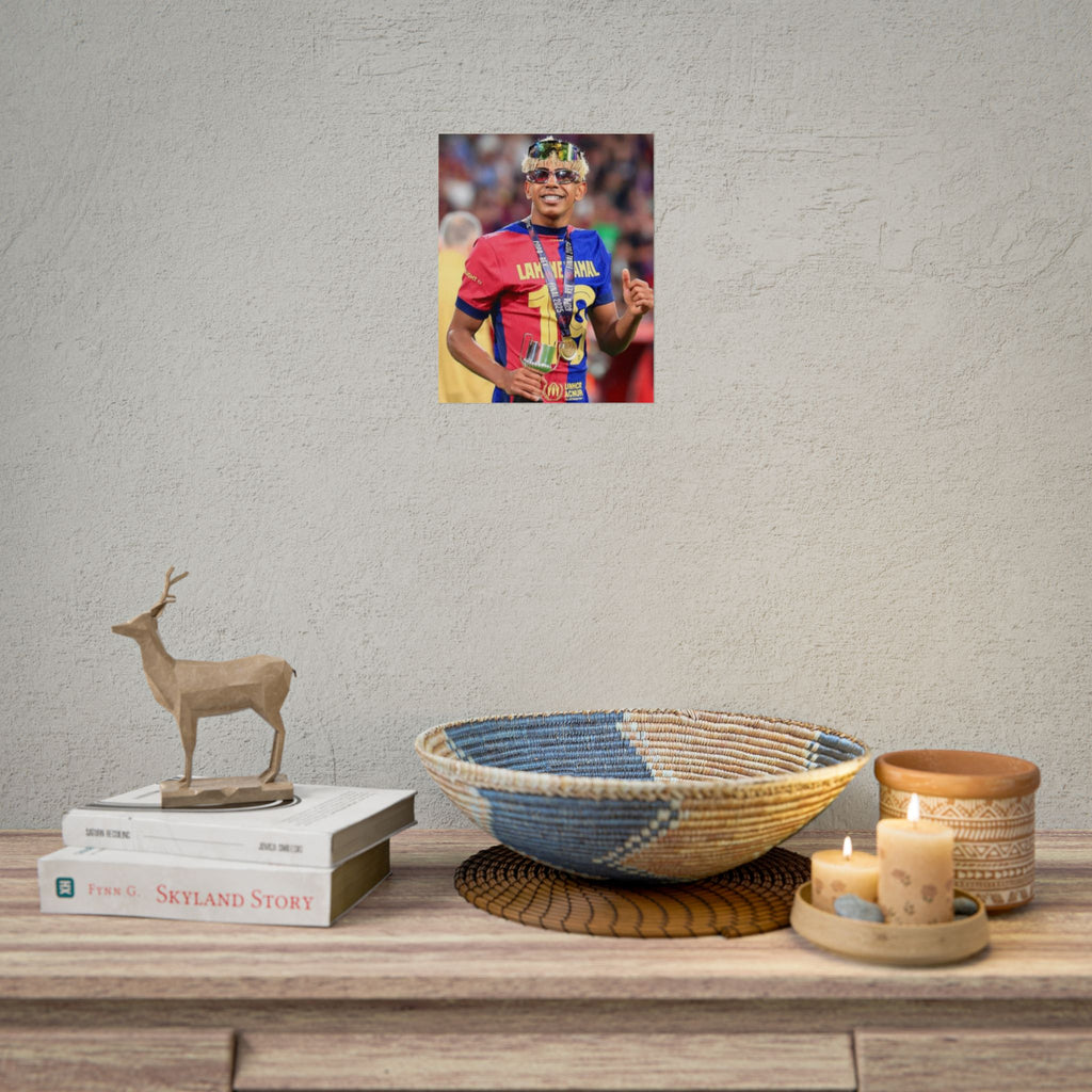 Lamine Yamal Rolled Poster — Vibrant Sports Champion Photo Print