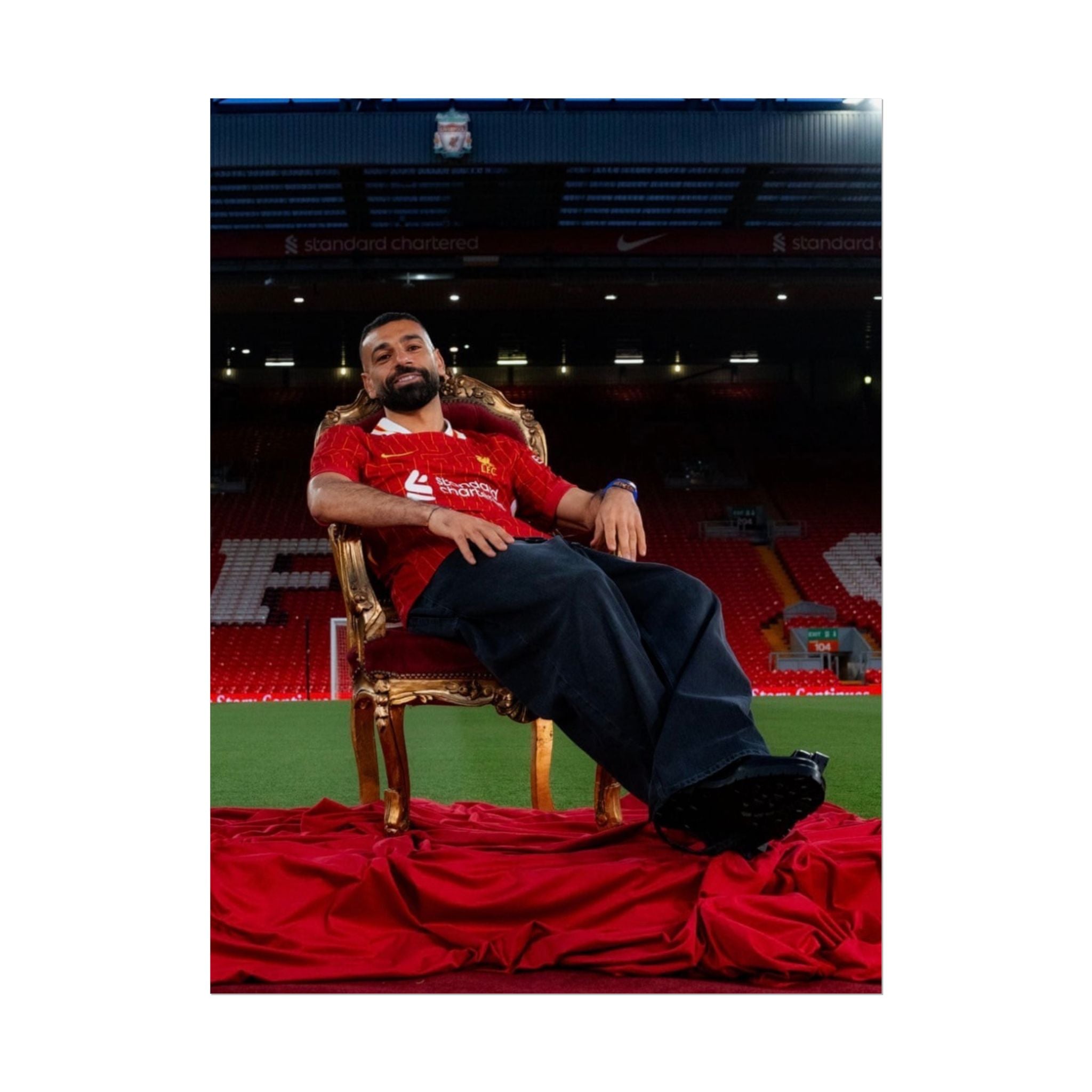 Mo Salah Poster — Liverpool Legend Throne Rolled Poster