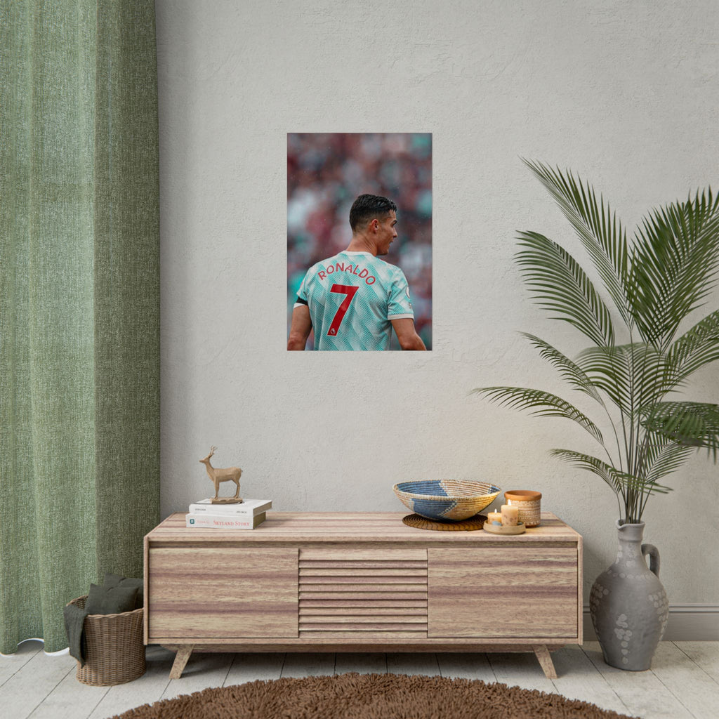 Cristiano Ronaldo Soccer Star Jersey Poster - Number 7 Back View Rolled Print
