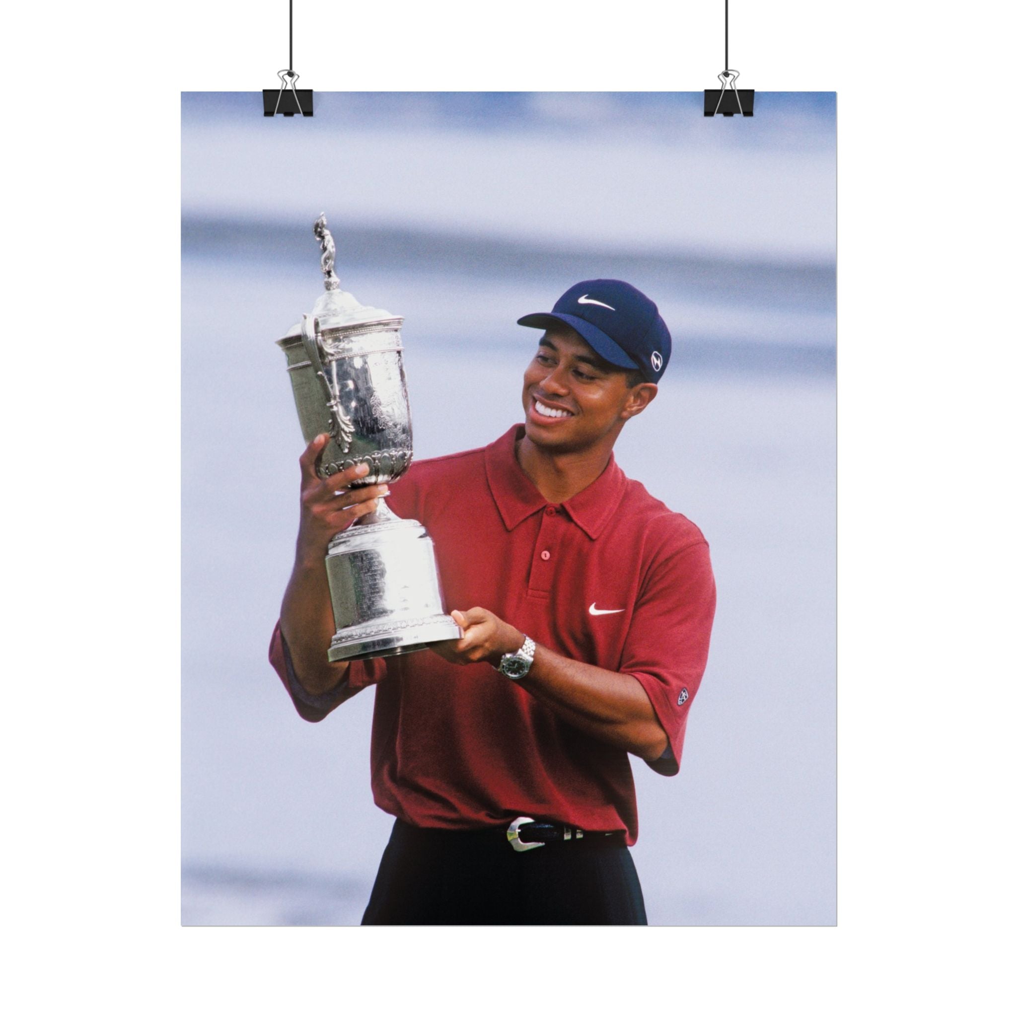 Tiger Woods - Golf Champion Trophy Poster — Rolled Sports Poster