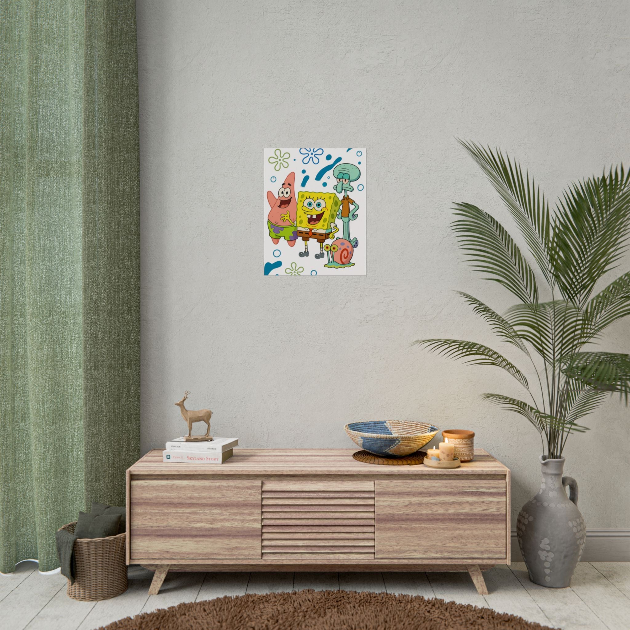 SpongeBob SquarePants Characters Rolled Poster — SpongeBob, Patrick, Squidward & Gary Wall Art