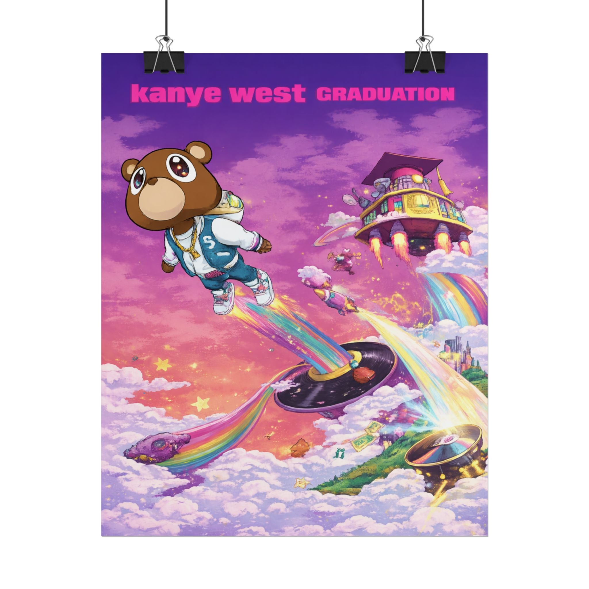 Kanye Graduation Album Art Poster - Colorful Kanye Graduation Print
