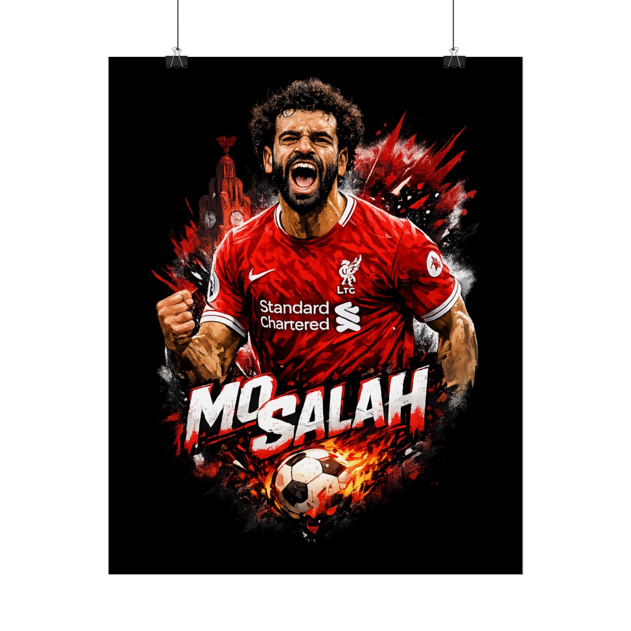 Mohamed Salah Football Poster — Rolled Soccer Wall Art