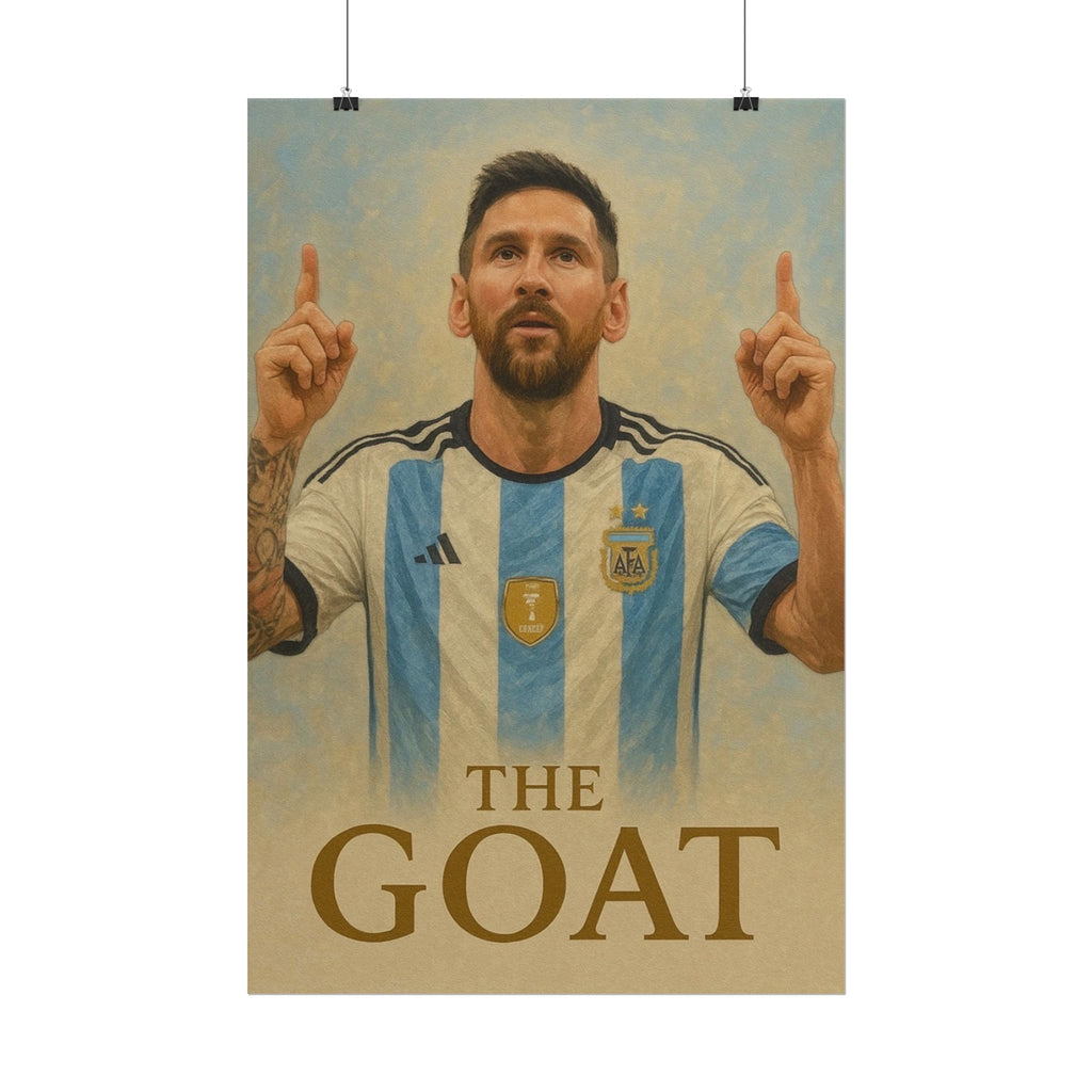 Lionel Messi Rolled Poster — "The GOAT" Soccer Player Tribute Poster