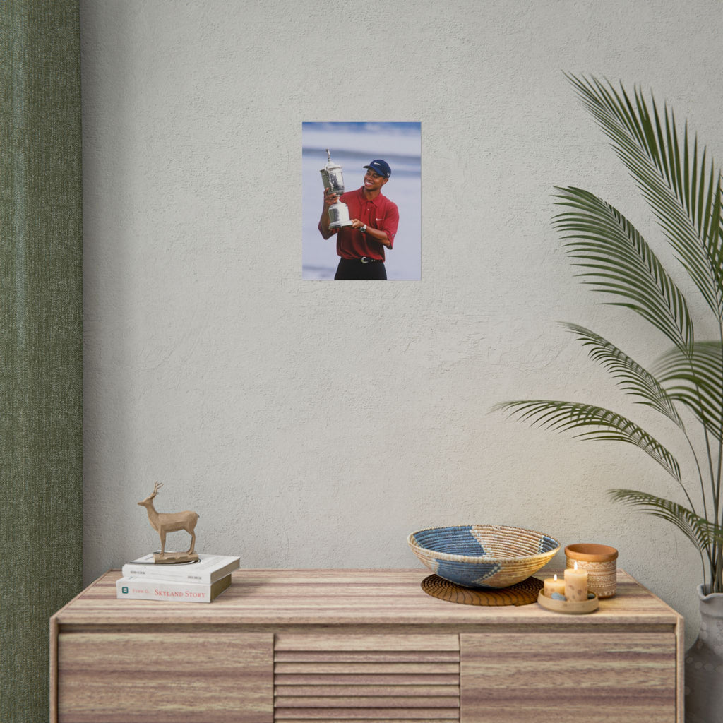 Tiger Woods - Golf Champion Trophy Poster — Rolled Sports Poster