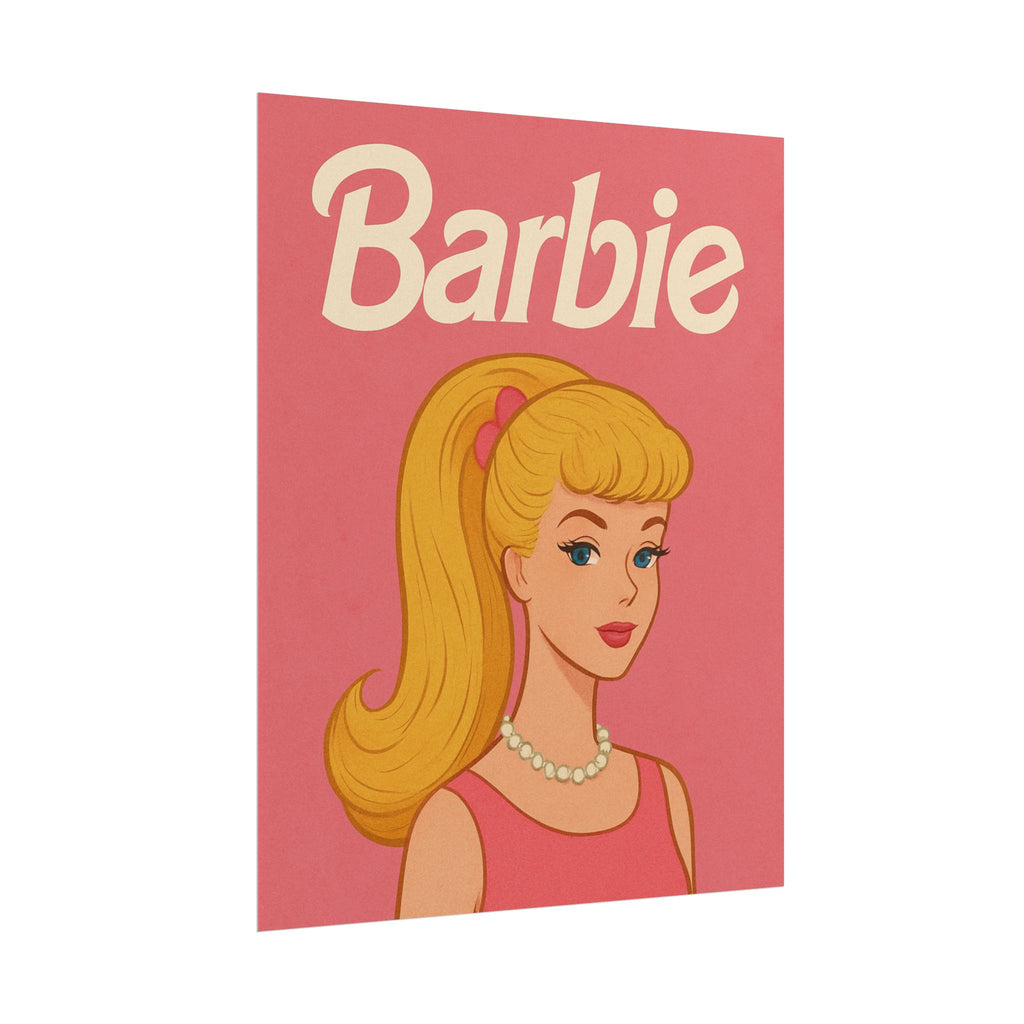 Vintage Pink Barbie Poster - Rolled Art Print