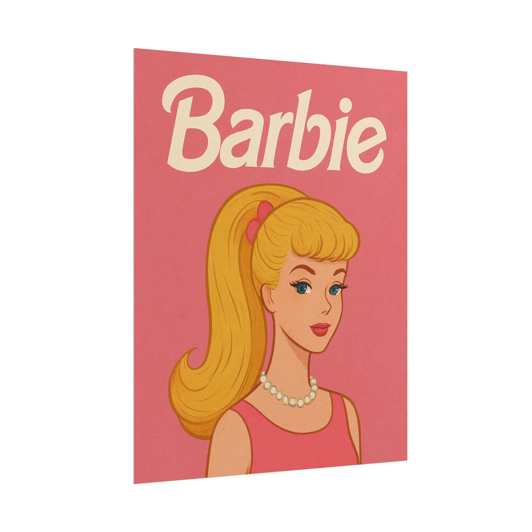 Vintage Pink Barbie Poster - Rolled Art Print