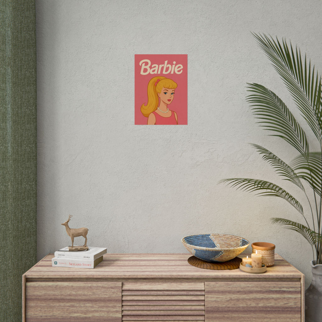Vintage Pink Barbie Poster - Rolled Art Print