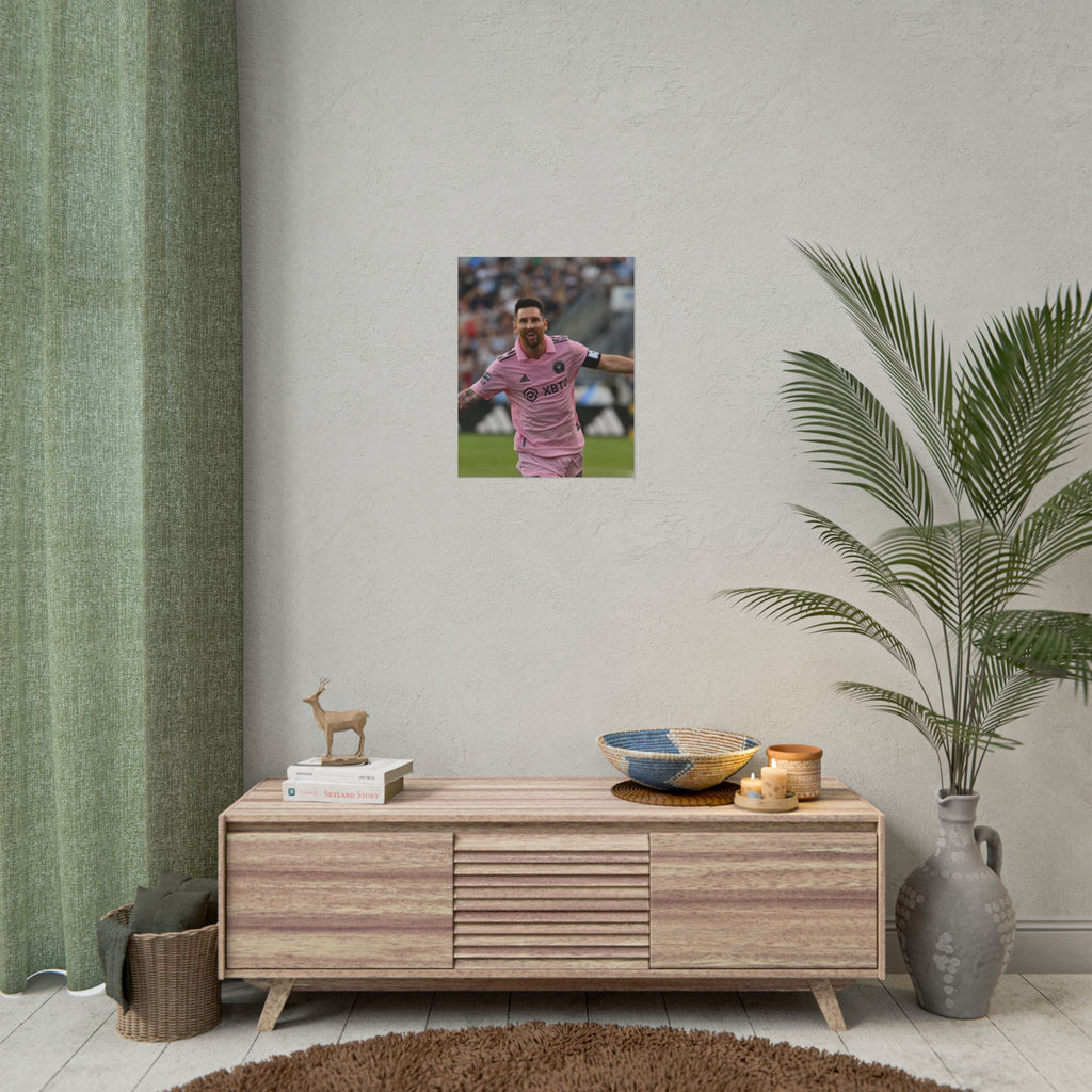 Lionel Messi Inter Miami Soccer Star Action Poster — Rolled Sports Poster